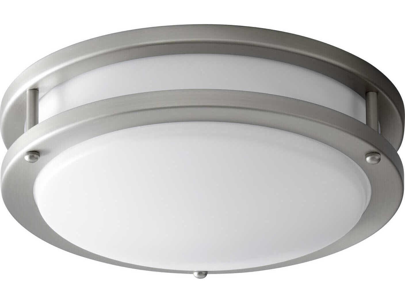 Oxygen by Quorum Oracle 1-Light Satin Nickel Round Flush Mount