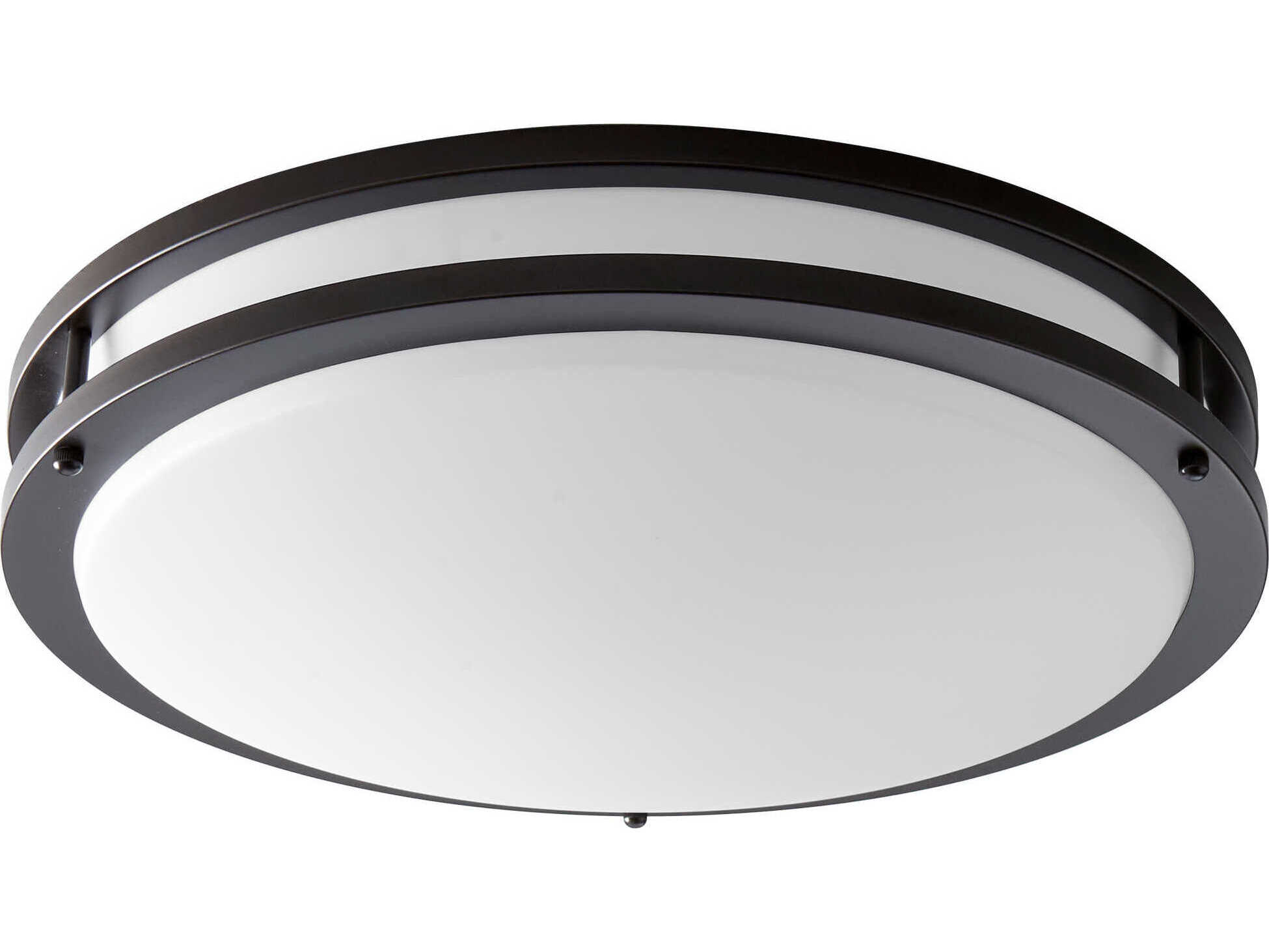 Oxygen by Quorum Oracle 1-Light Oiled Bronze Round Flush Mount