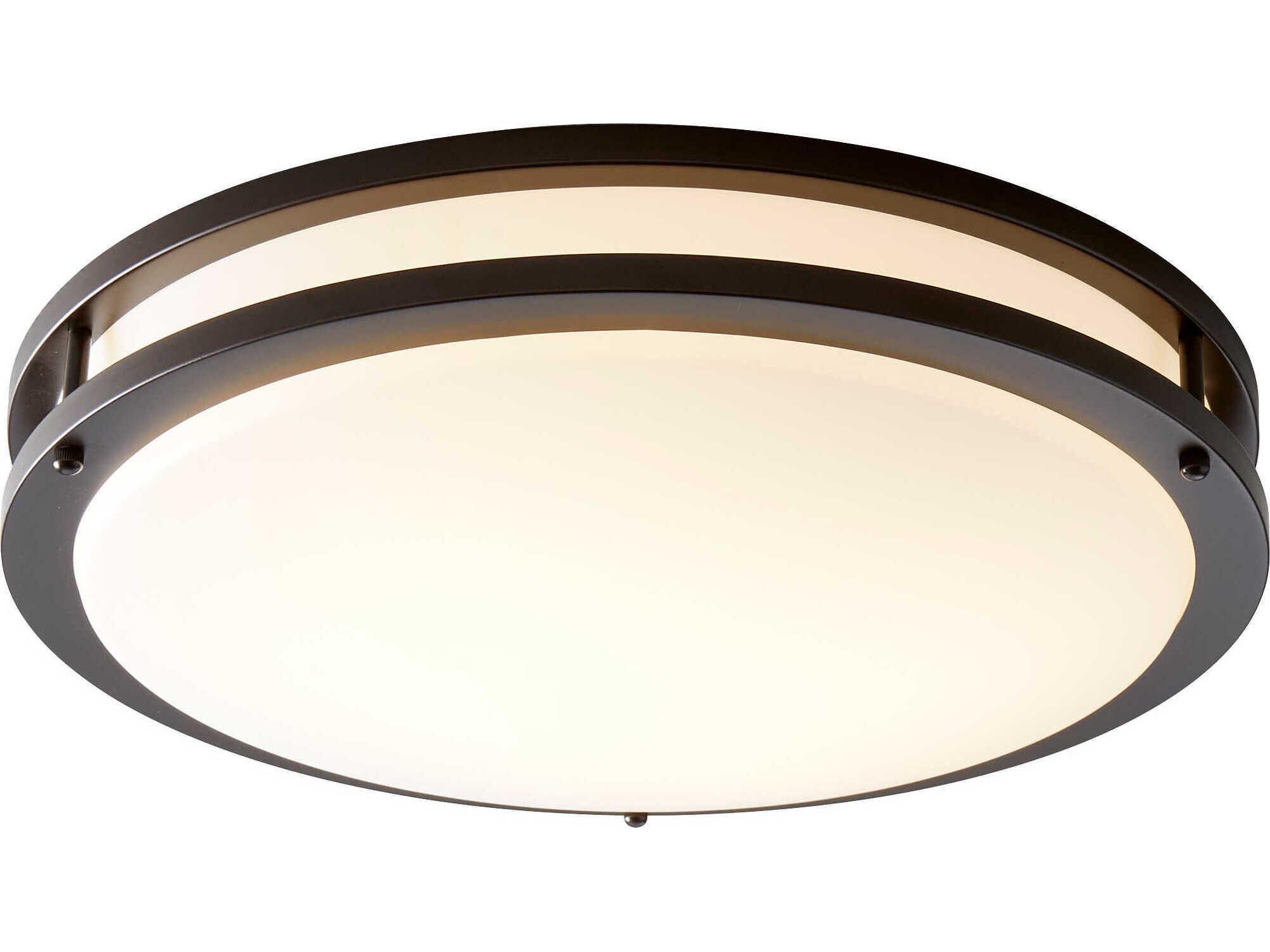 Oxygen by Quorum Oracle 1-Light Oiled Bronze Round Flush Mount