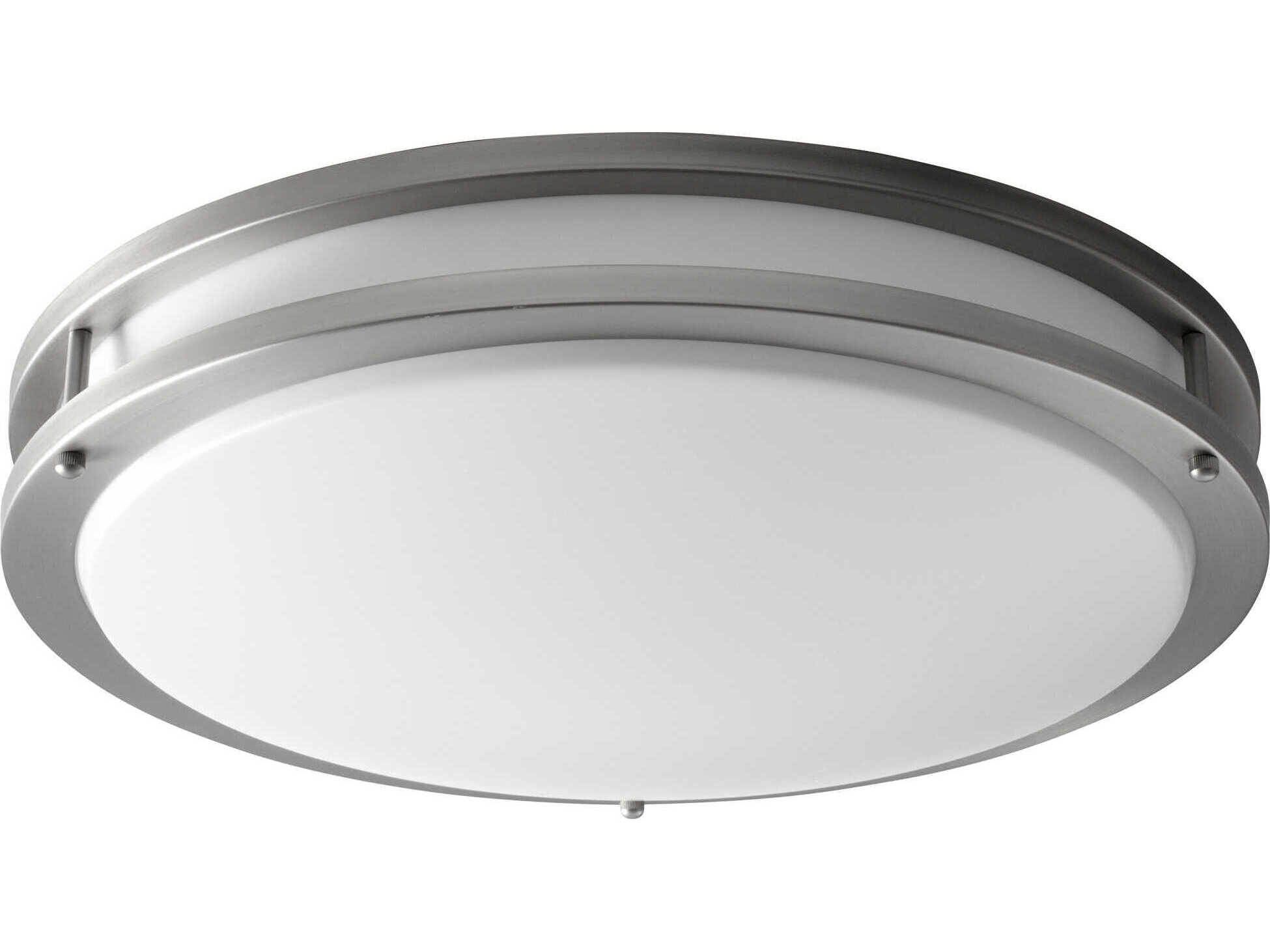 Oxygen by Quorum Oracle 1-Light Satin Nickel Round Flush Mount