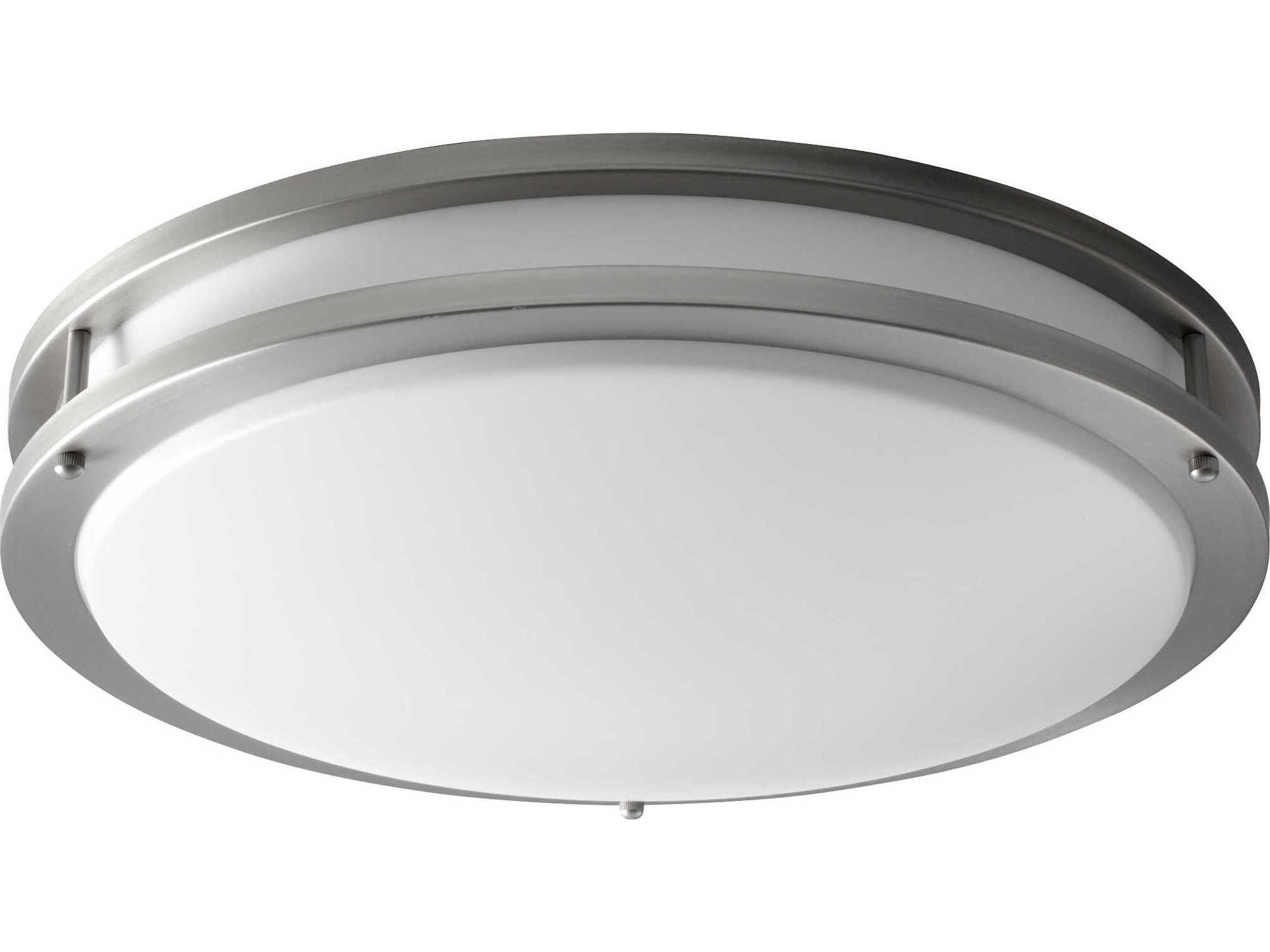 Oxygen by Quorum Oracle 1-Light Satin Nickel Round Flush Mount