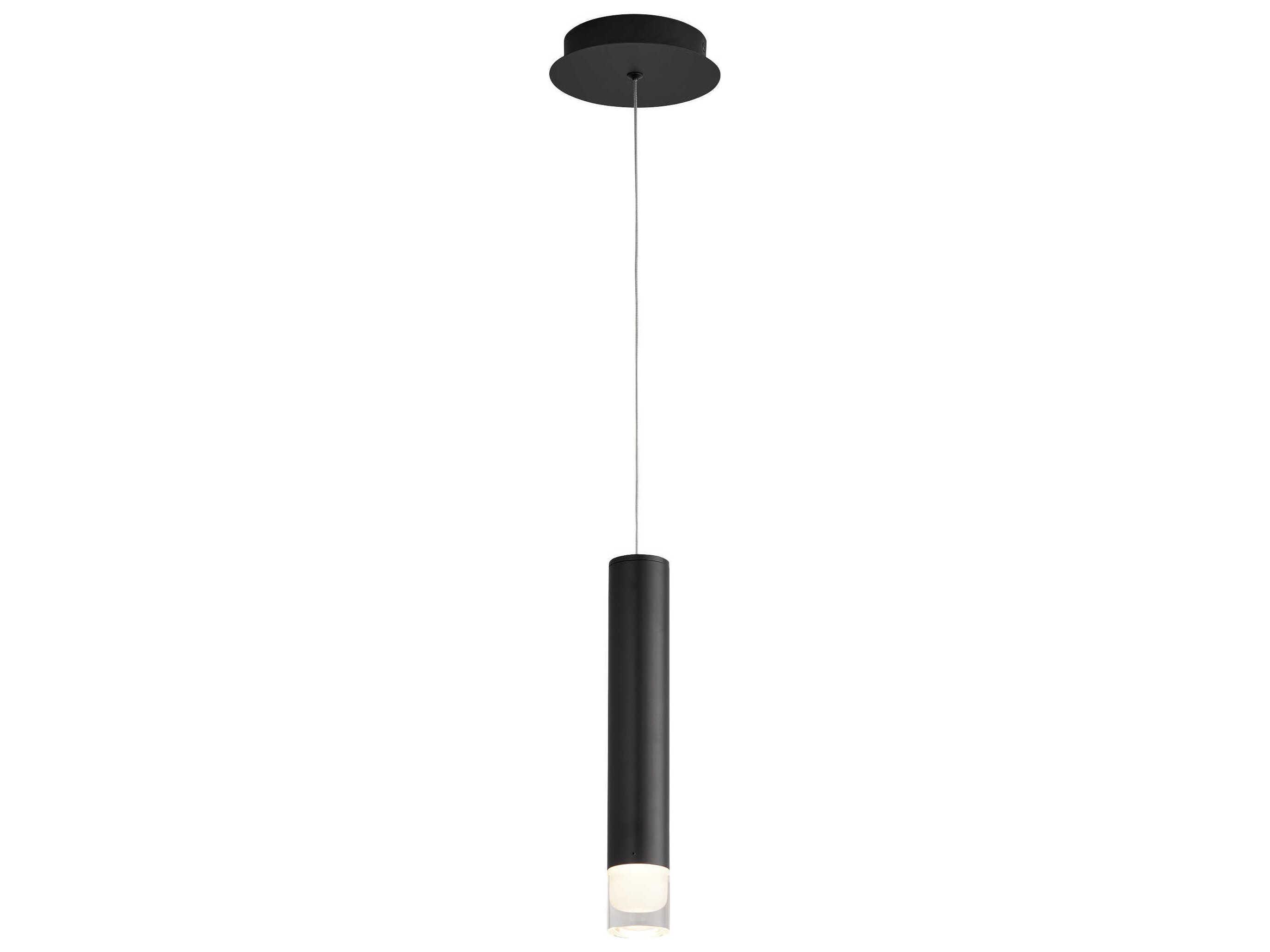 Oxygen by Quorum Alarum 1-Light Black Cylinder Linear Mini Pendant