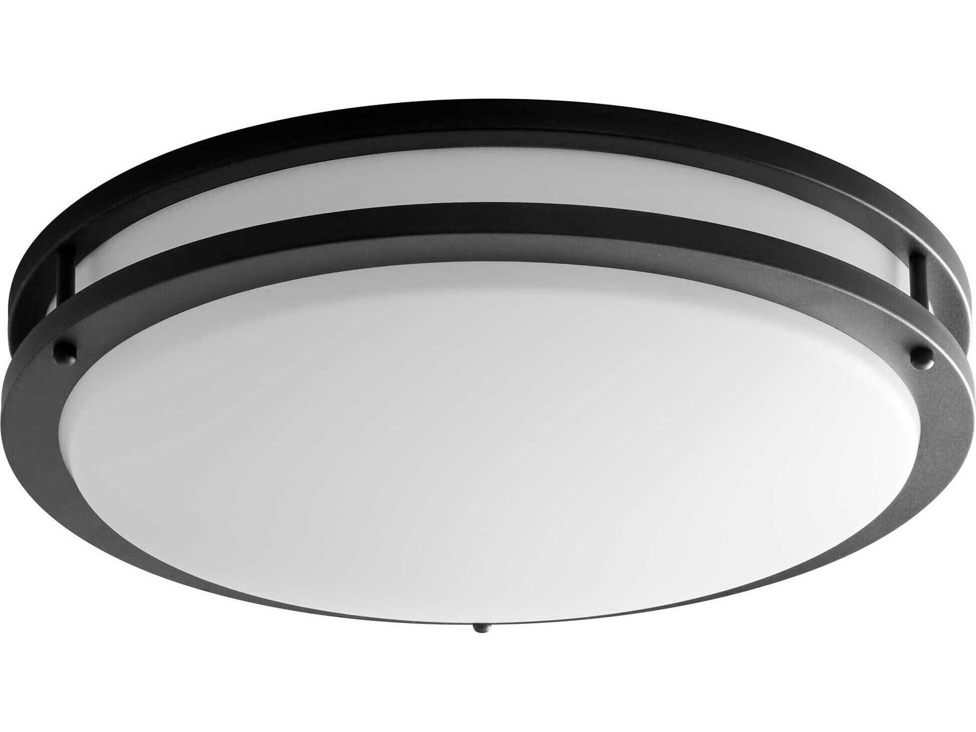 Oxygen by Quorum Oracle 2-Light Black Round Flush Mount