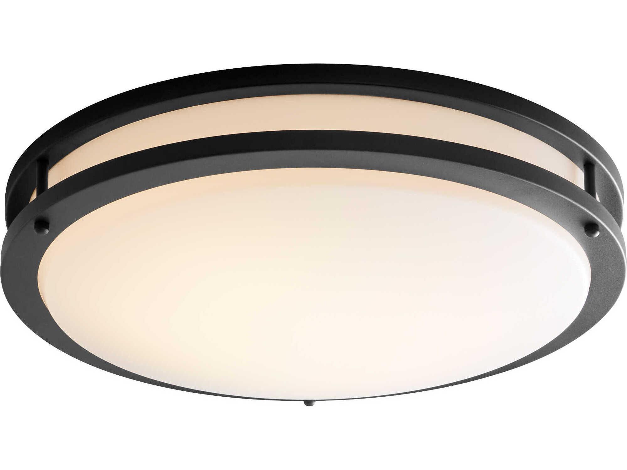 Oxygen by Quorum Oracle 2-Light Black Round Flush Mount