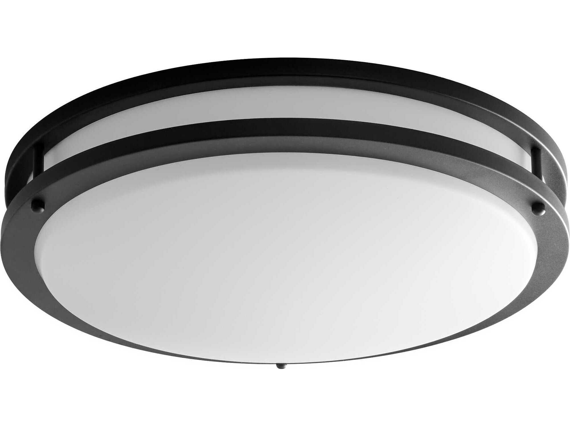 Oxygen by Quorum Oracle 2-Light Black Round Flush Mount