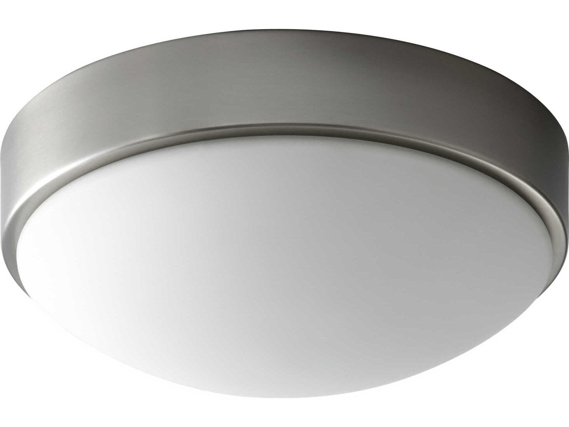 Oxygen by Quorum Journey 1-Light Satin Nickel Round Flush Mount