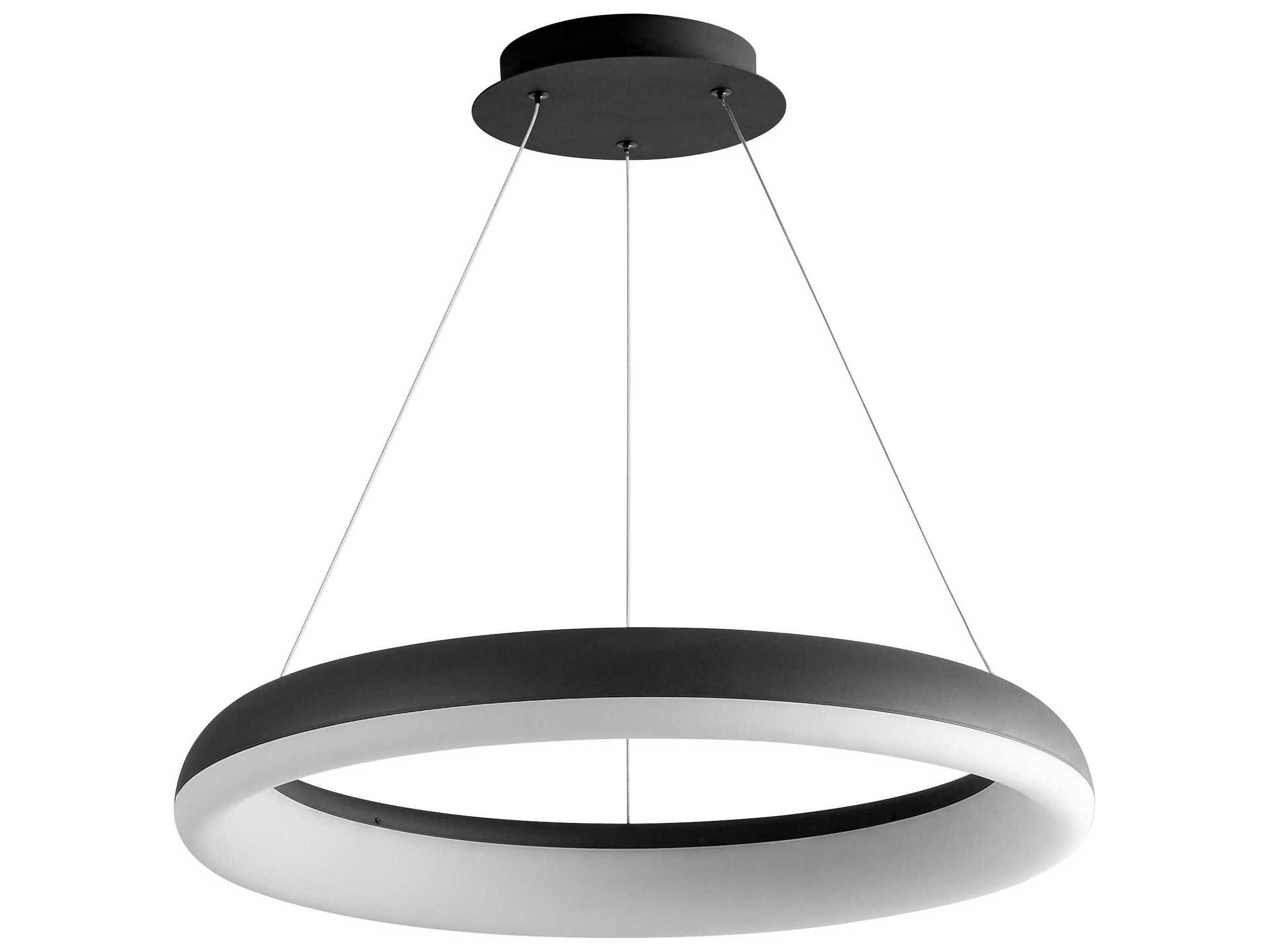 Oxygen by Quorum Roswell 1-Light Black Round Pendant