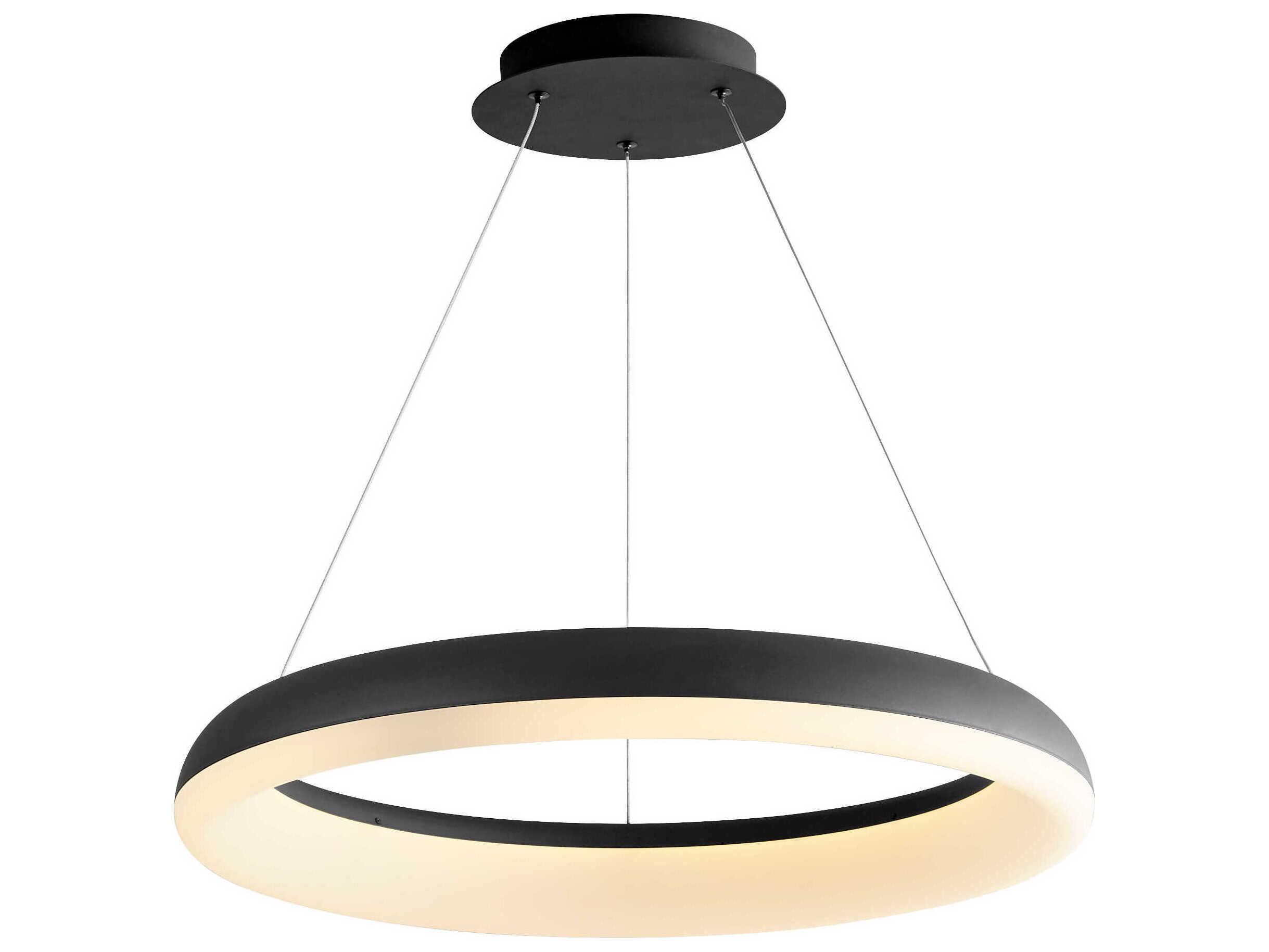 Oxygen by Quorum Roswell 1-Light Black Round Pendant