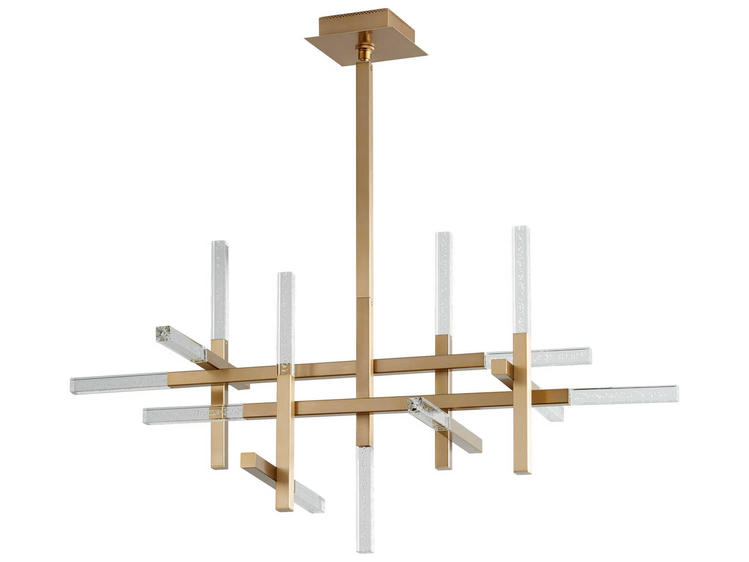 Oxygen by Quorum Atlantis 13-Light Aged Brass Linear Chandelier