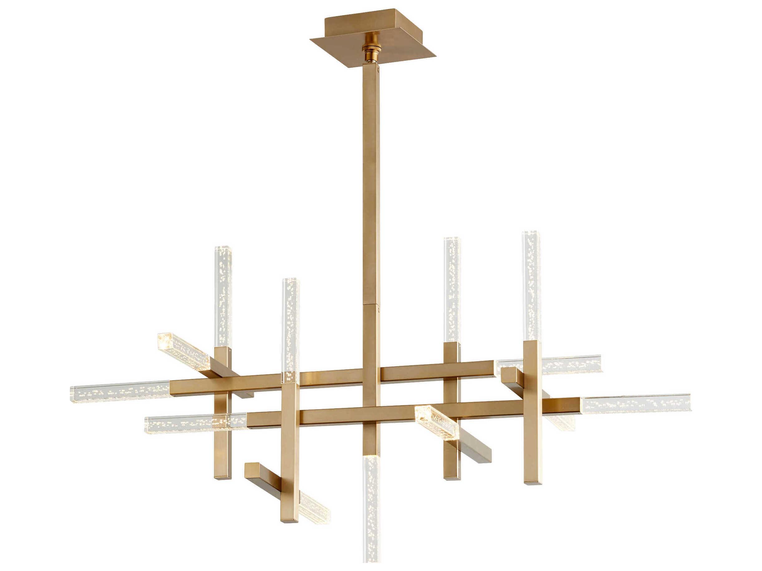 Oxygen by Quorum Atlantis 13-Light Aged Brass Linear Chandelier