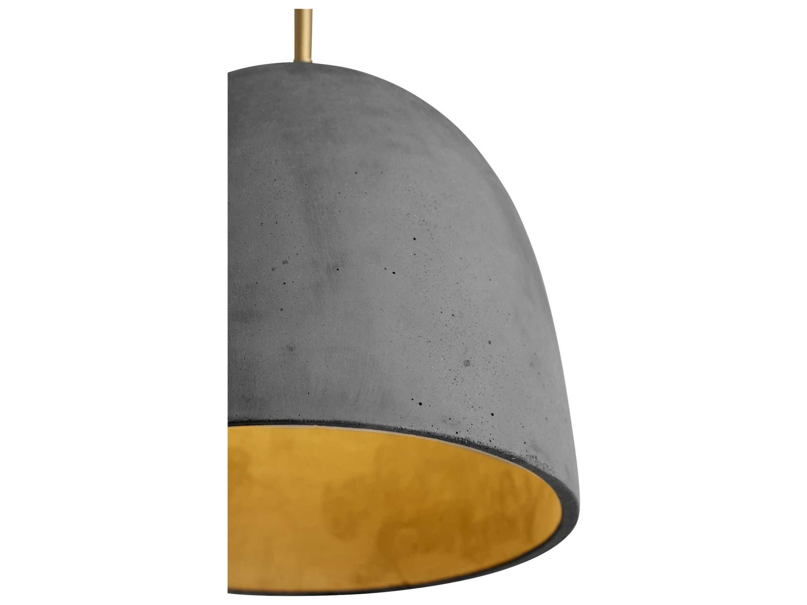 Oxygen by Quorum Dune 1-Light Aged Brass Dark Gray Dome Mini Pendant