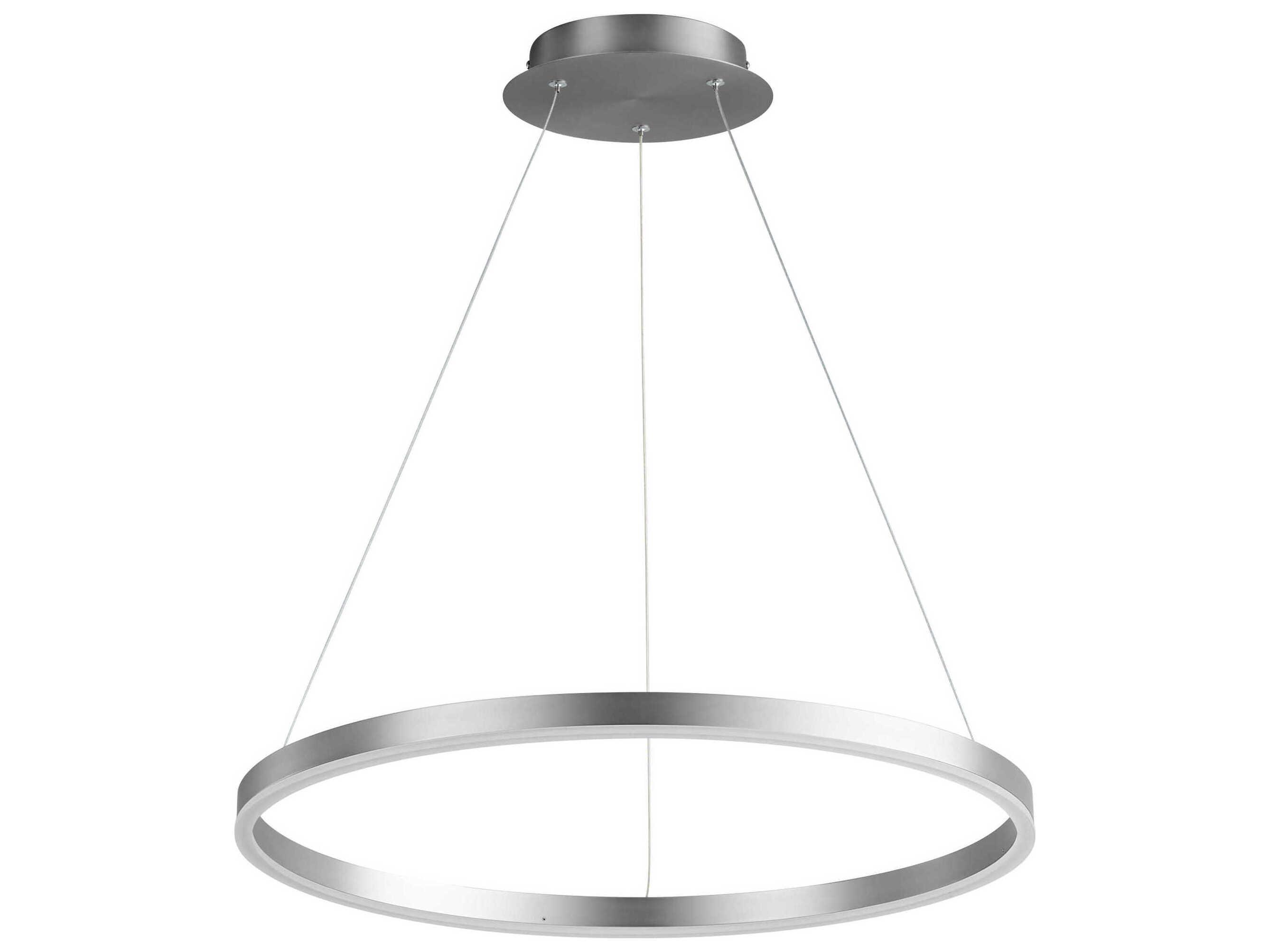 Oxygen by Quorum Circulo 1-Light Satin Nickel Pendant