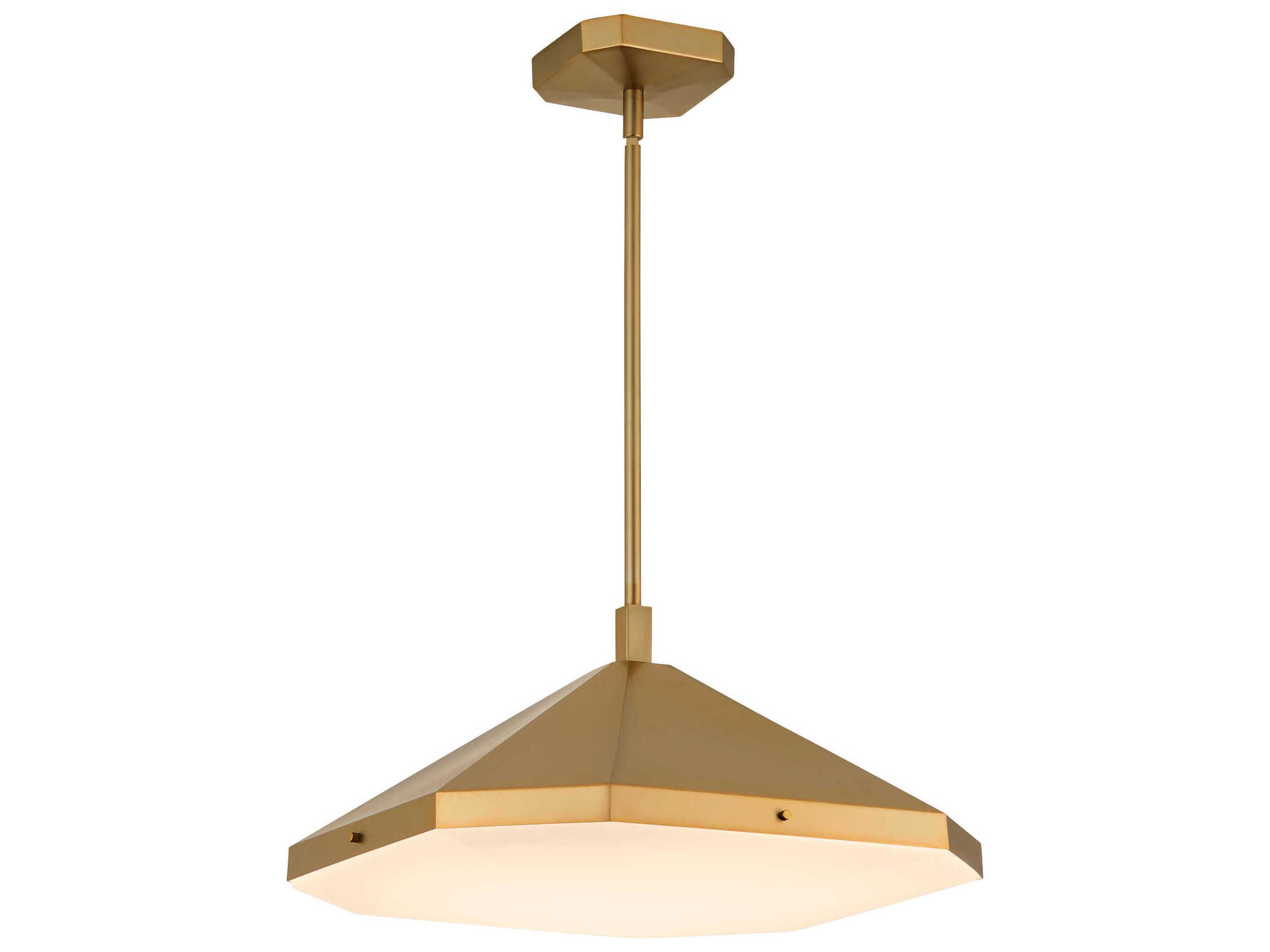 Oxygen by Quorum Tempe Brushed Brass Geometric Pendant