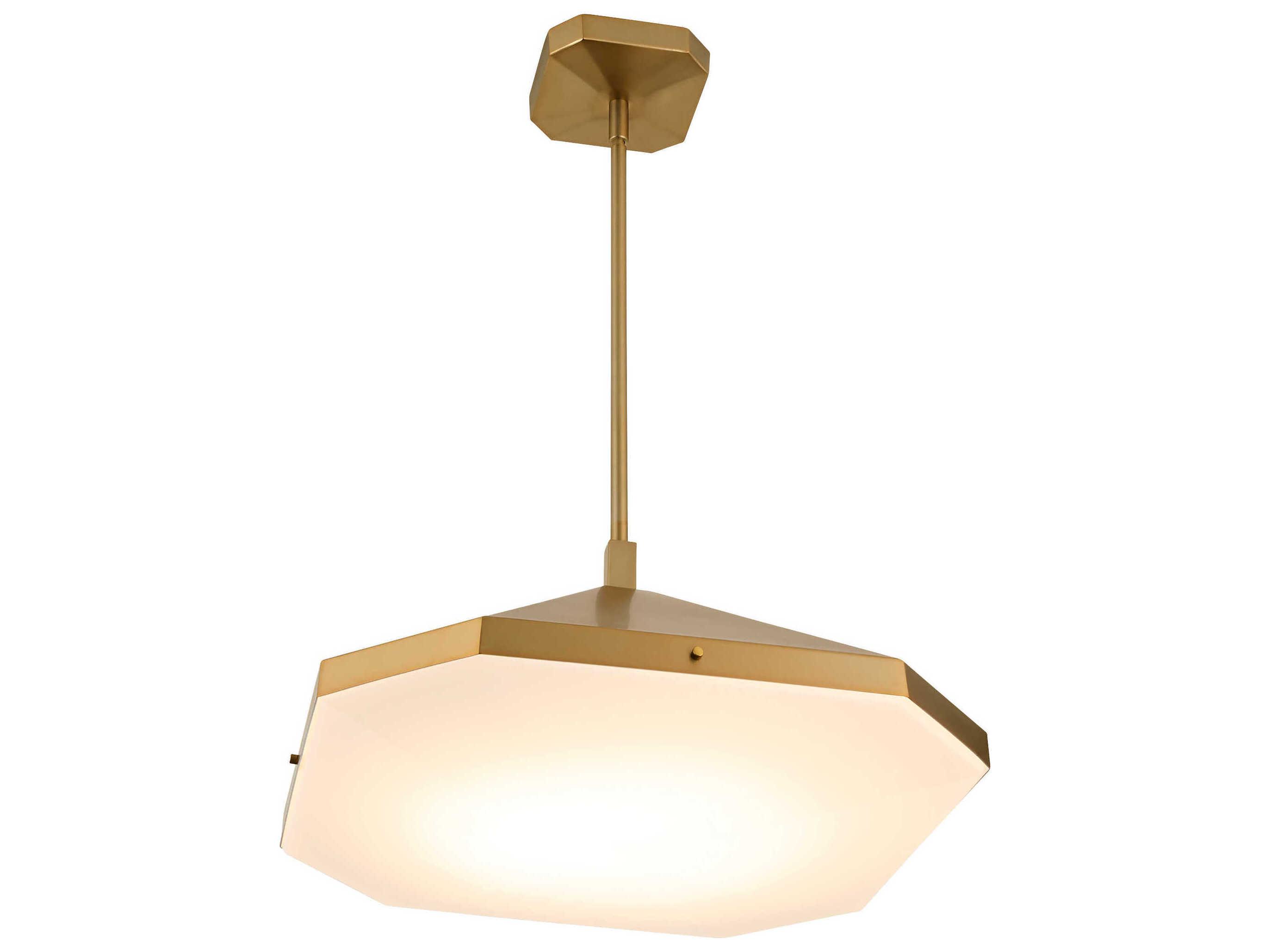 Oxygen by Quorum Tempe Brushed Brass Geometric Pendant