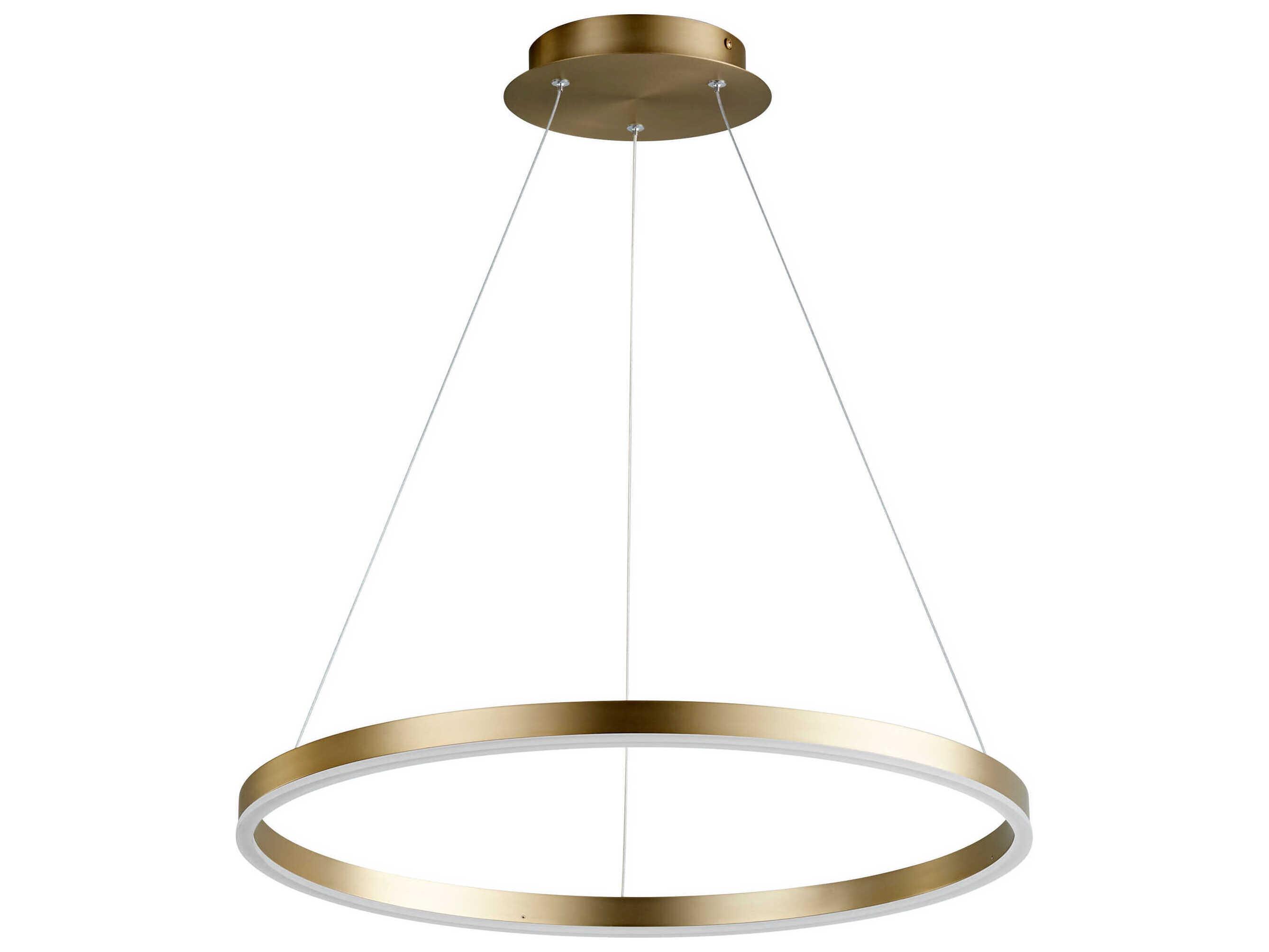 Oxygen by Quorum Circulo 1-Light Aged Brass Pendant