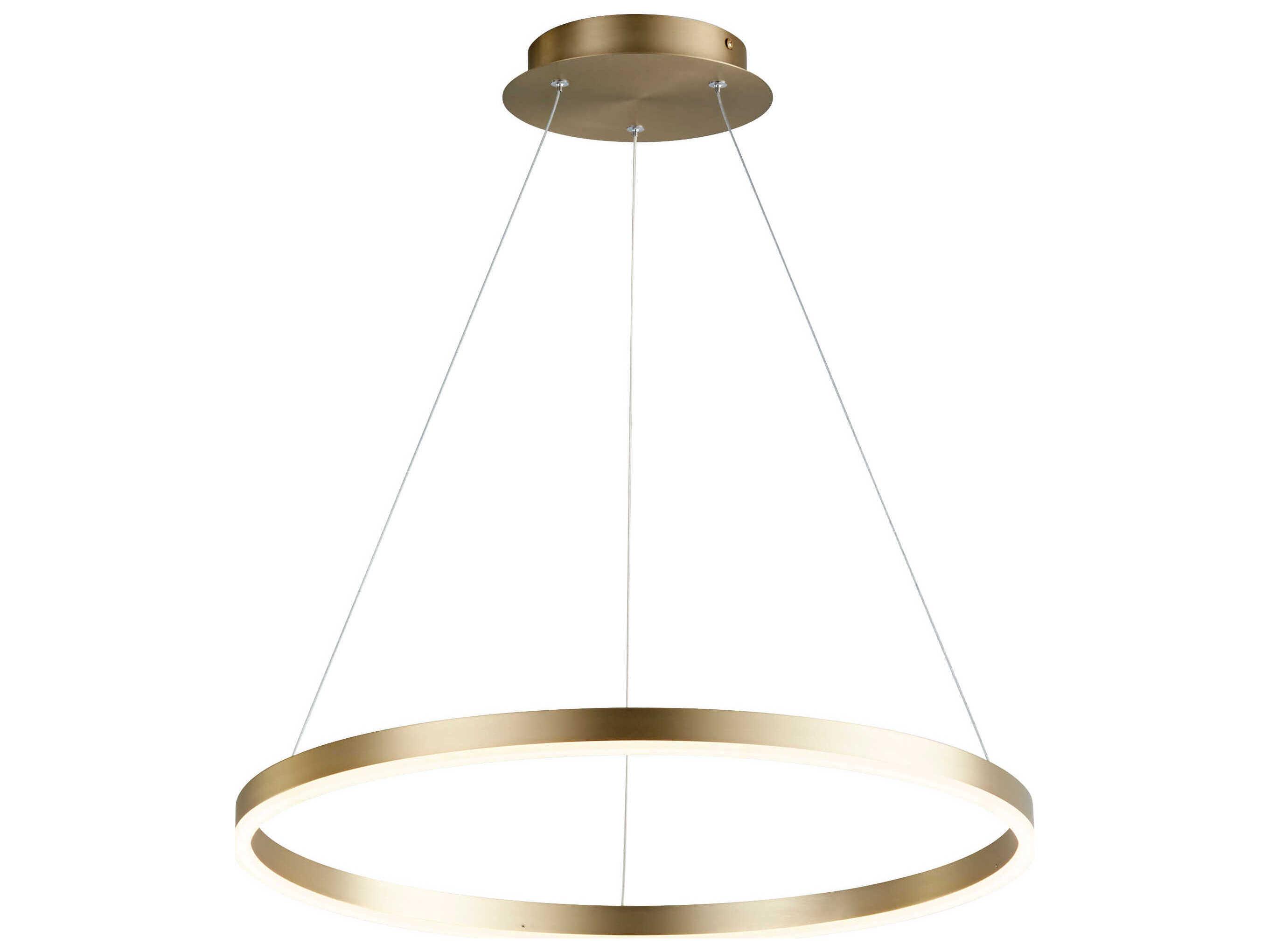 Oxygen by Quorum Circulo 1-Light Aged Brass Pendant