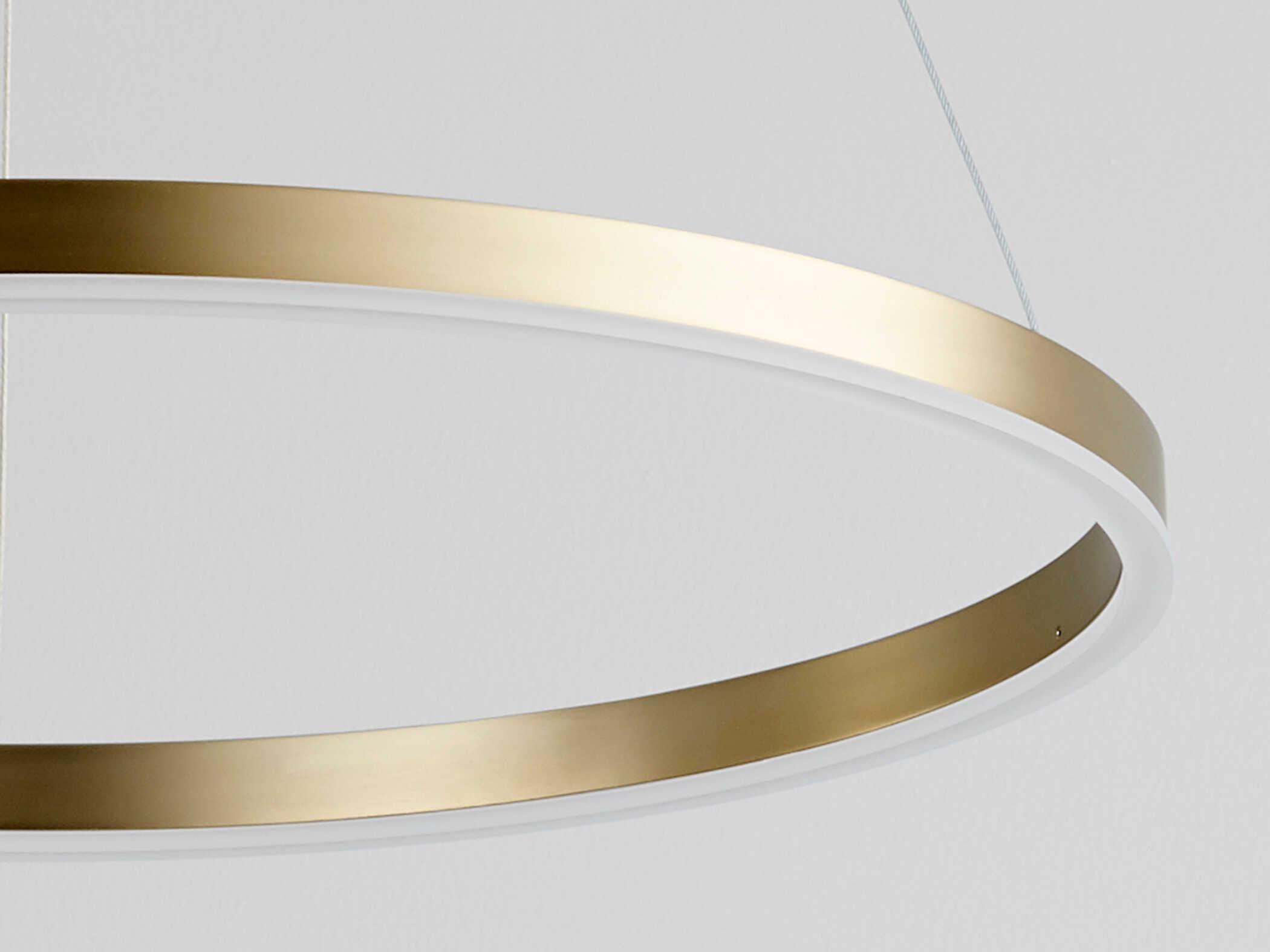 Oxygen by Quorum Circulo 1-Light Aged Brass Pendant