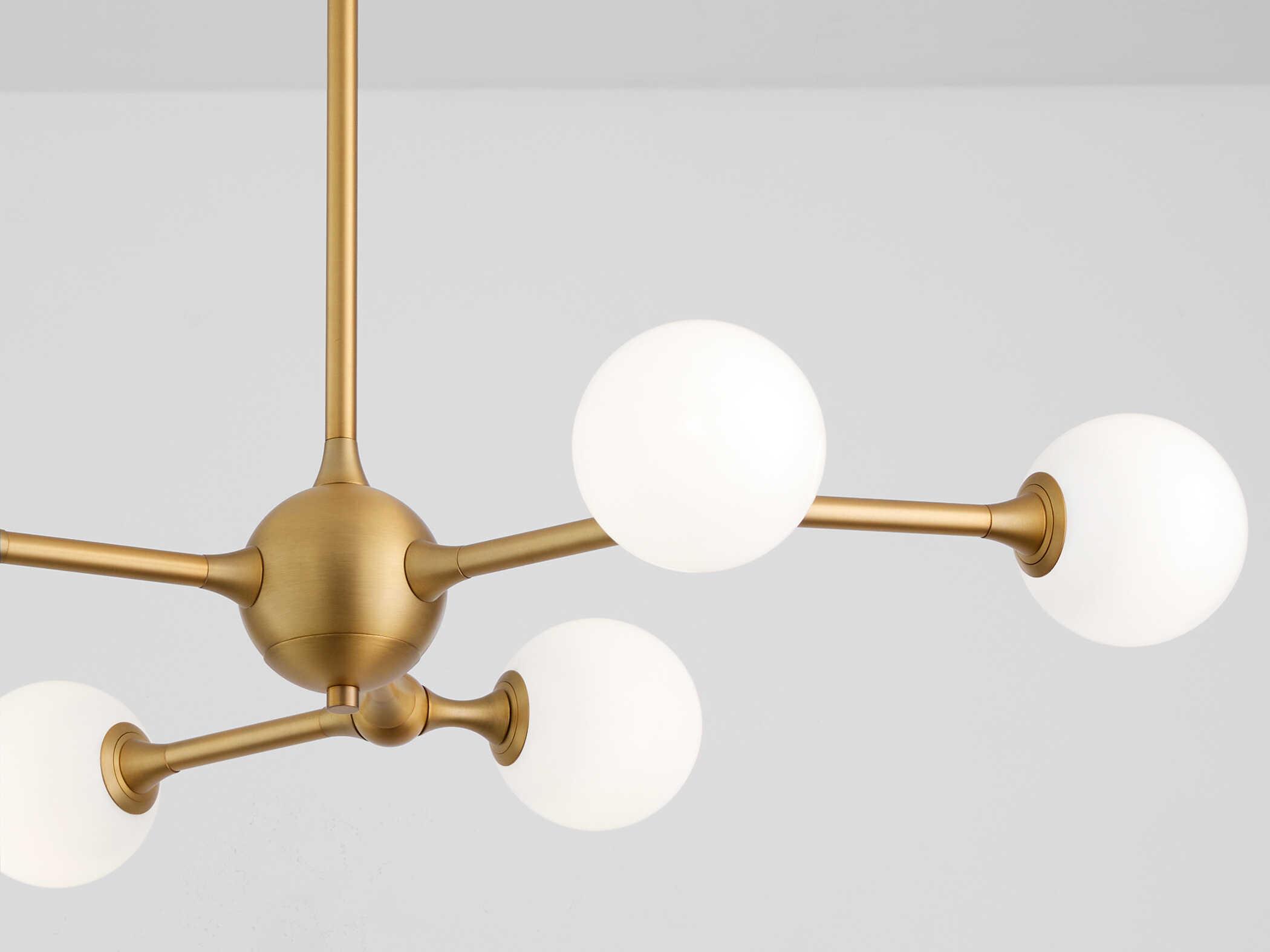 Oxygen by Quorum Orbe 6-Light Brushed Brass Globe Sputnik Chandelier