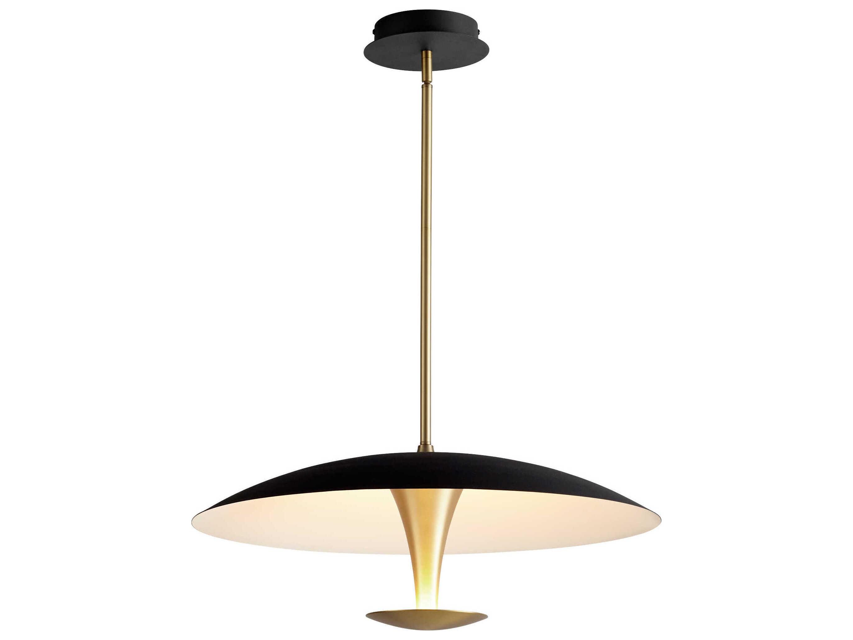 Oxygen by Quorum Spacely 1-Light Black Aged Brass Pendant