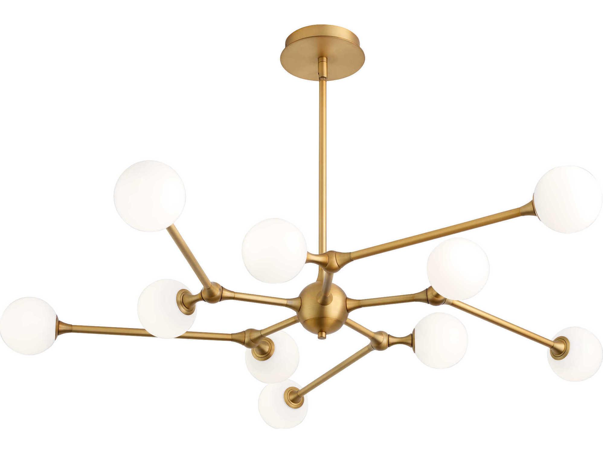 Oxygen by Quorum Orbe 10-Light Brushed Brass Globe Sputnik Chandelier