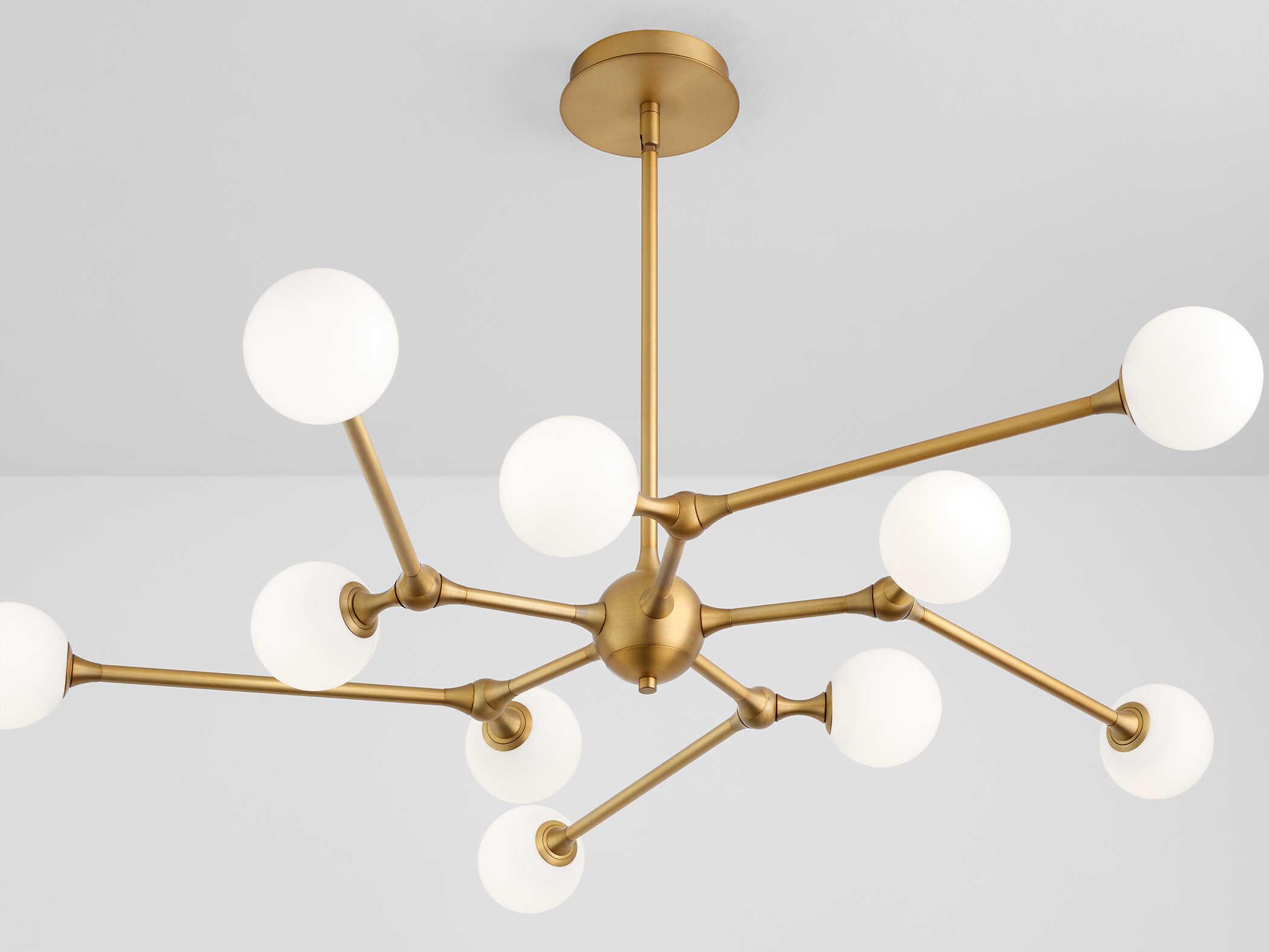 Oxygen by Quorum Orbe 10-Light Brushed Brass Globe Sputnik Chandelier