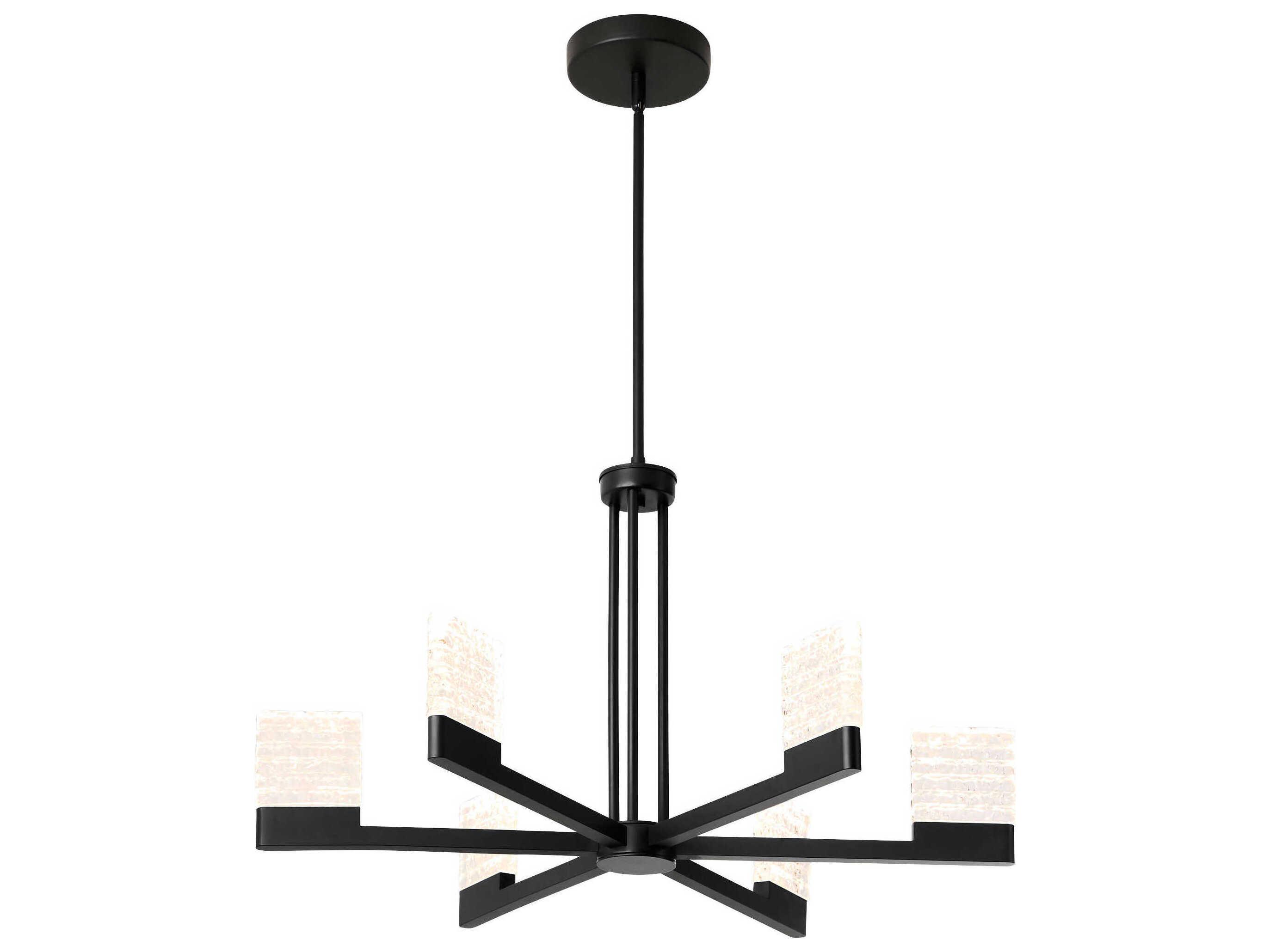 Oxygen by Quorum Gamma 6-Light Black Geometric Linear Chandelier