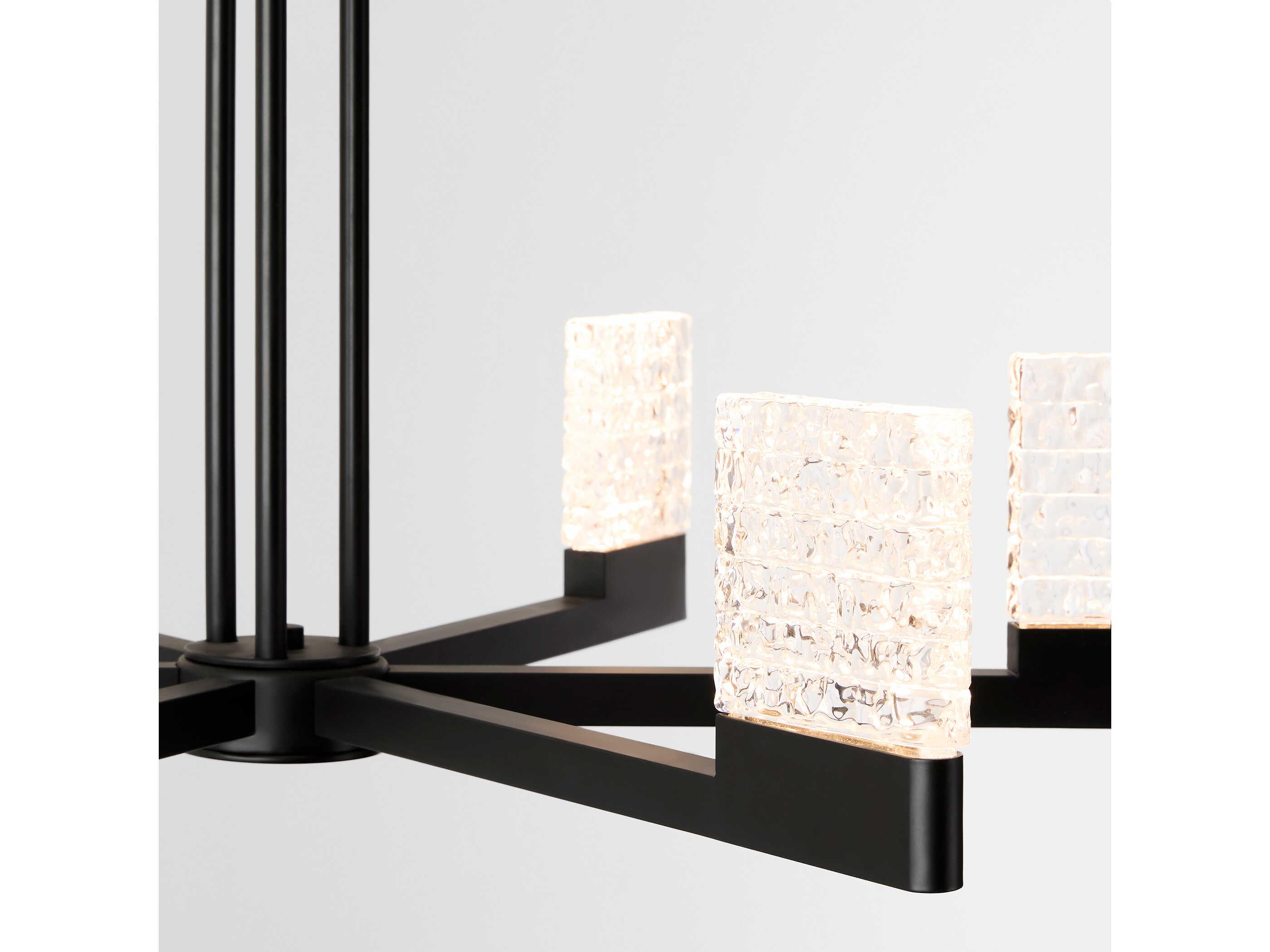 Oxygen by Quorum Gamma 6-Light Black Geometric Linear Chandelier