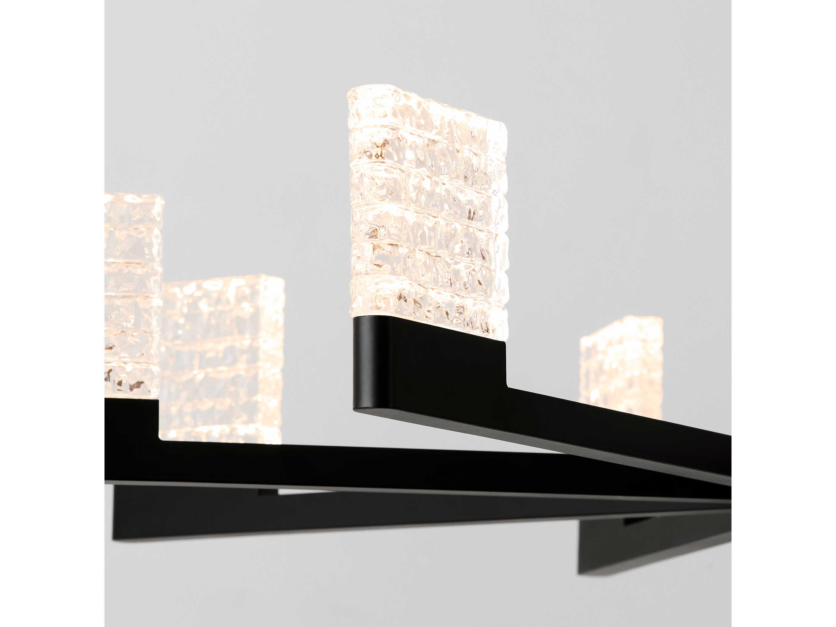 Oxygen by Quorum Gamma 8-Light Black Geometric Linear Chandelier