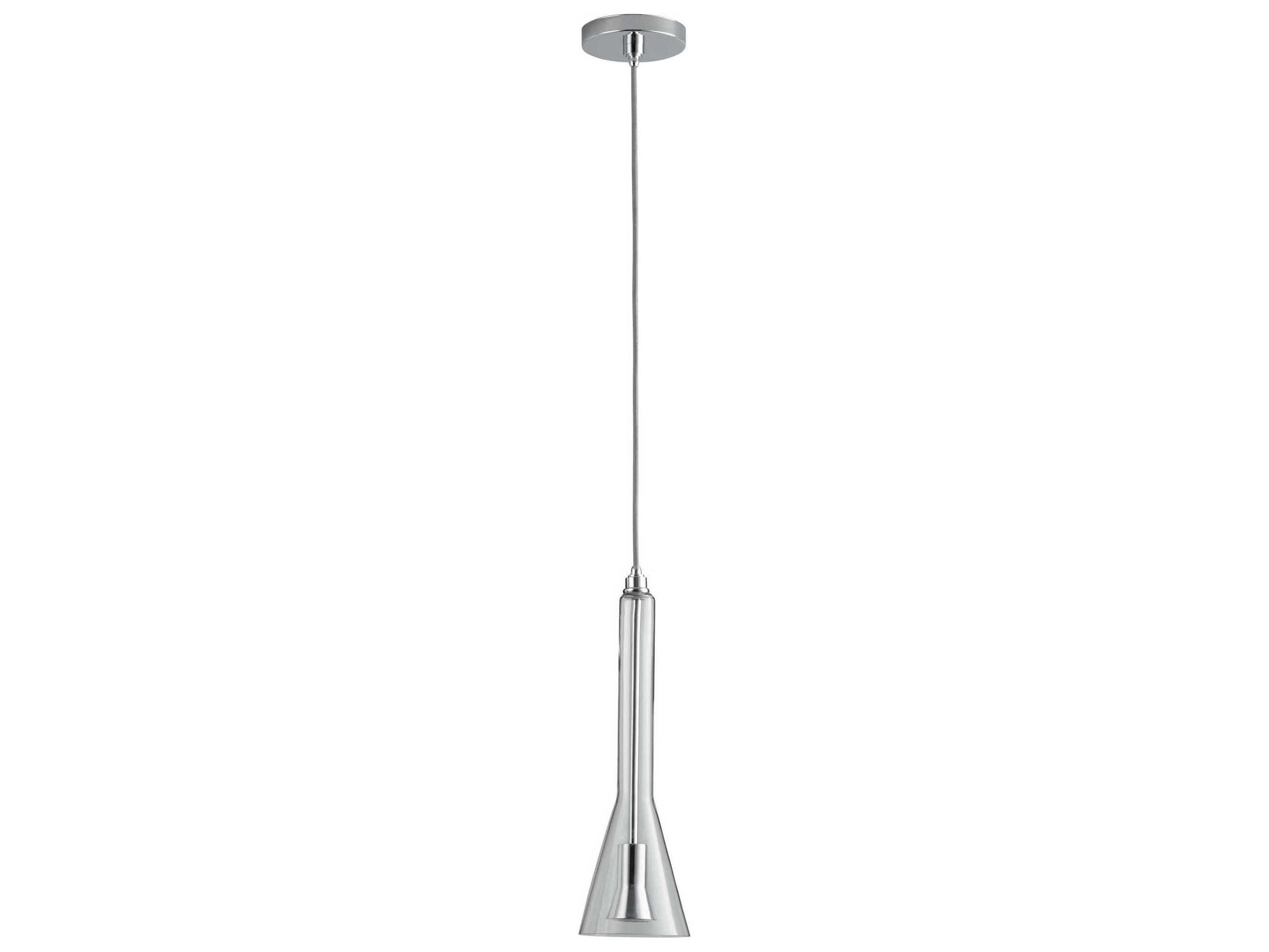Oxygen by Quorum Liberty 1-Light Polished Chrome Clear Mini Pendant