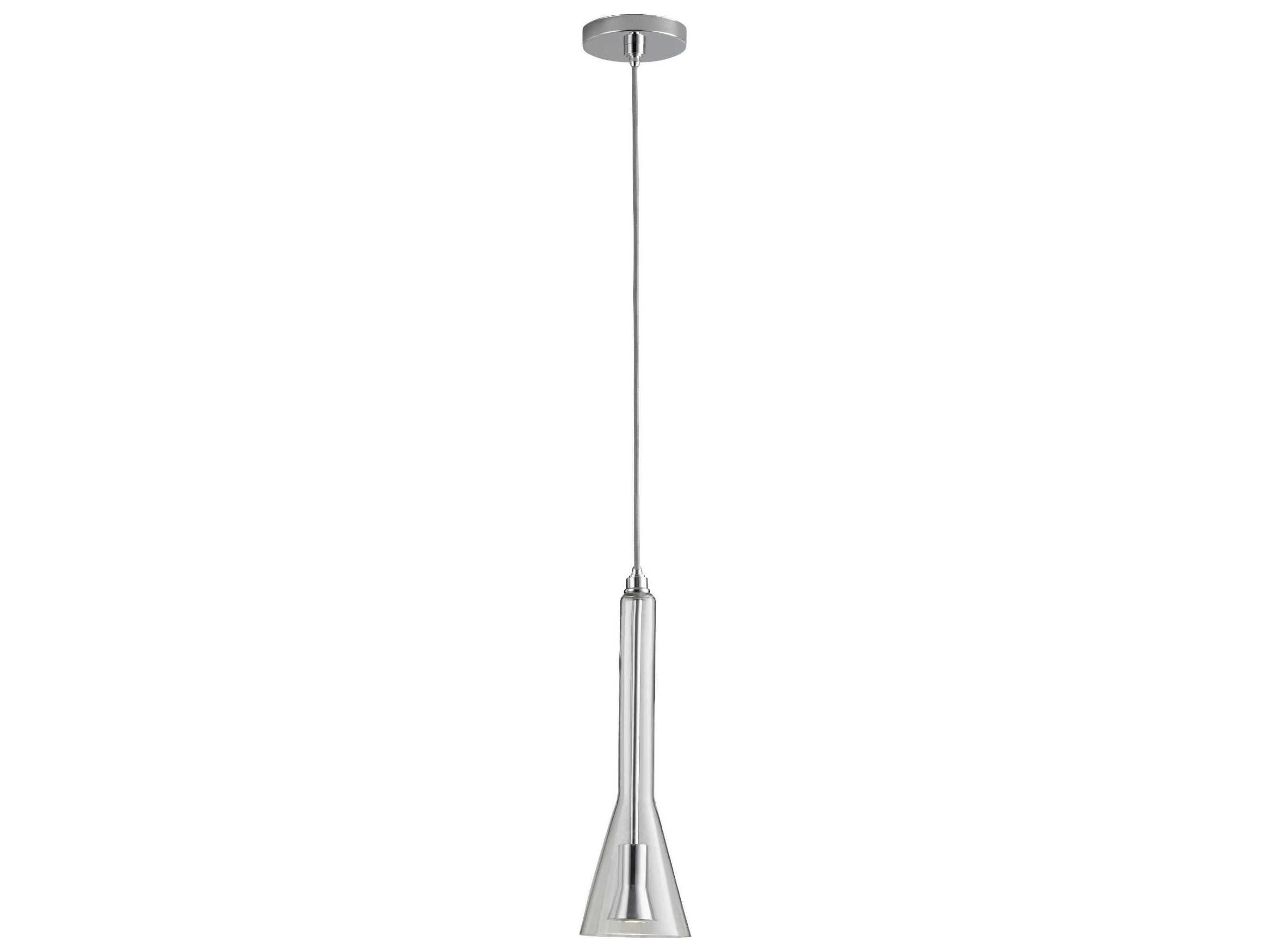 Oxygen by Quorum Liberty 1-Light Polished Chrome Clear Mini Pendant
