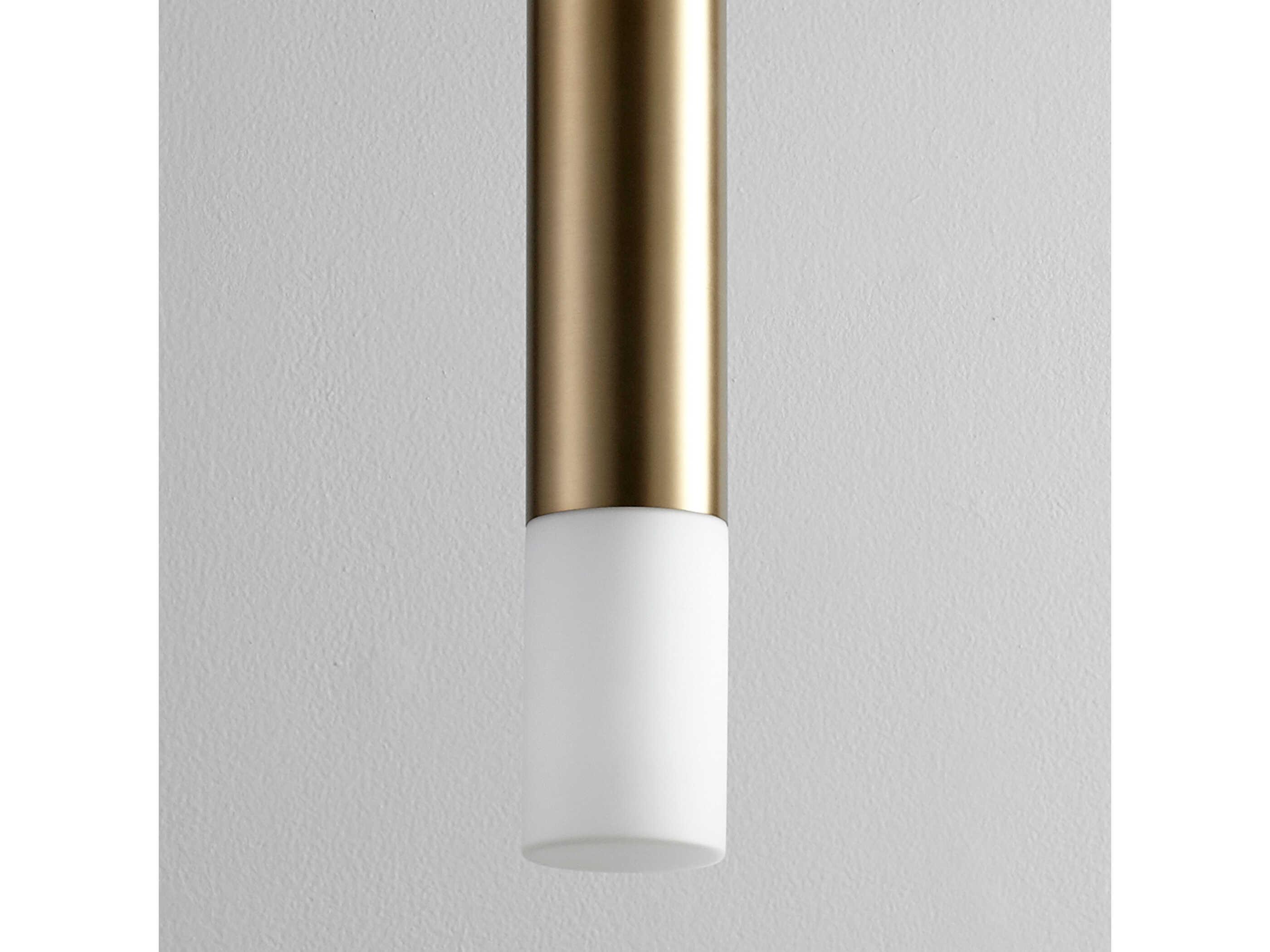 Oxygen by Quorum Opus 1-Light Aged Brass Cylinder Mini Pendant