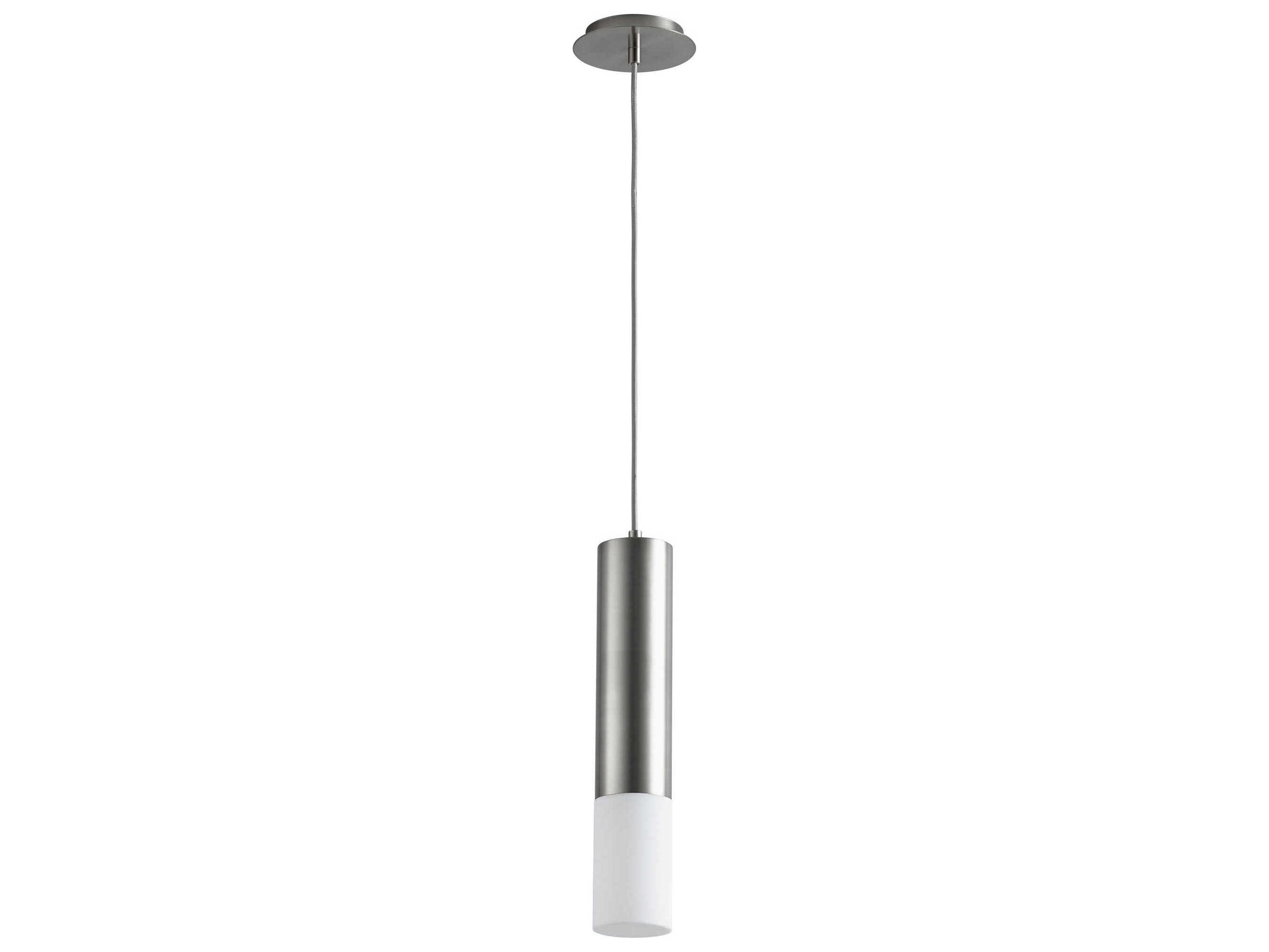 Oxygen by Quorum Opus 1-Light Satin Nickel Cylinder Mini Pendant