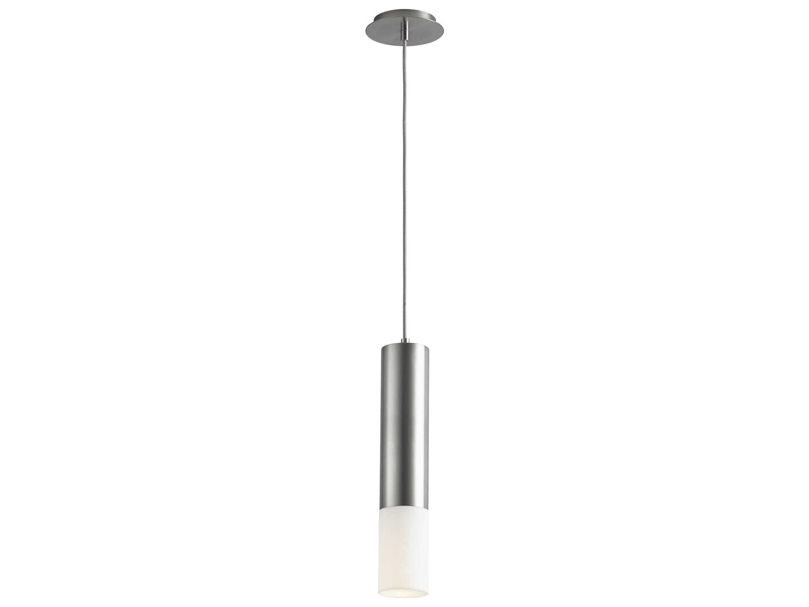 Oxygen by Quorum Opus 1-Light Satin Nickel Cylinder Mini Pendant