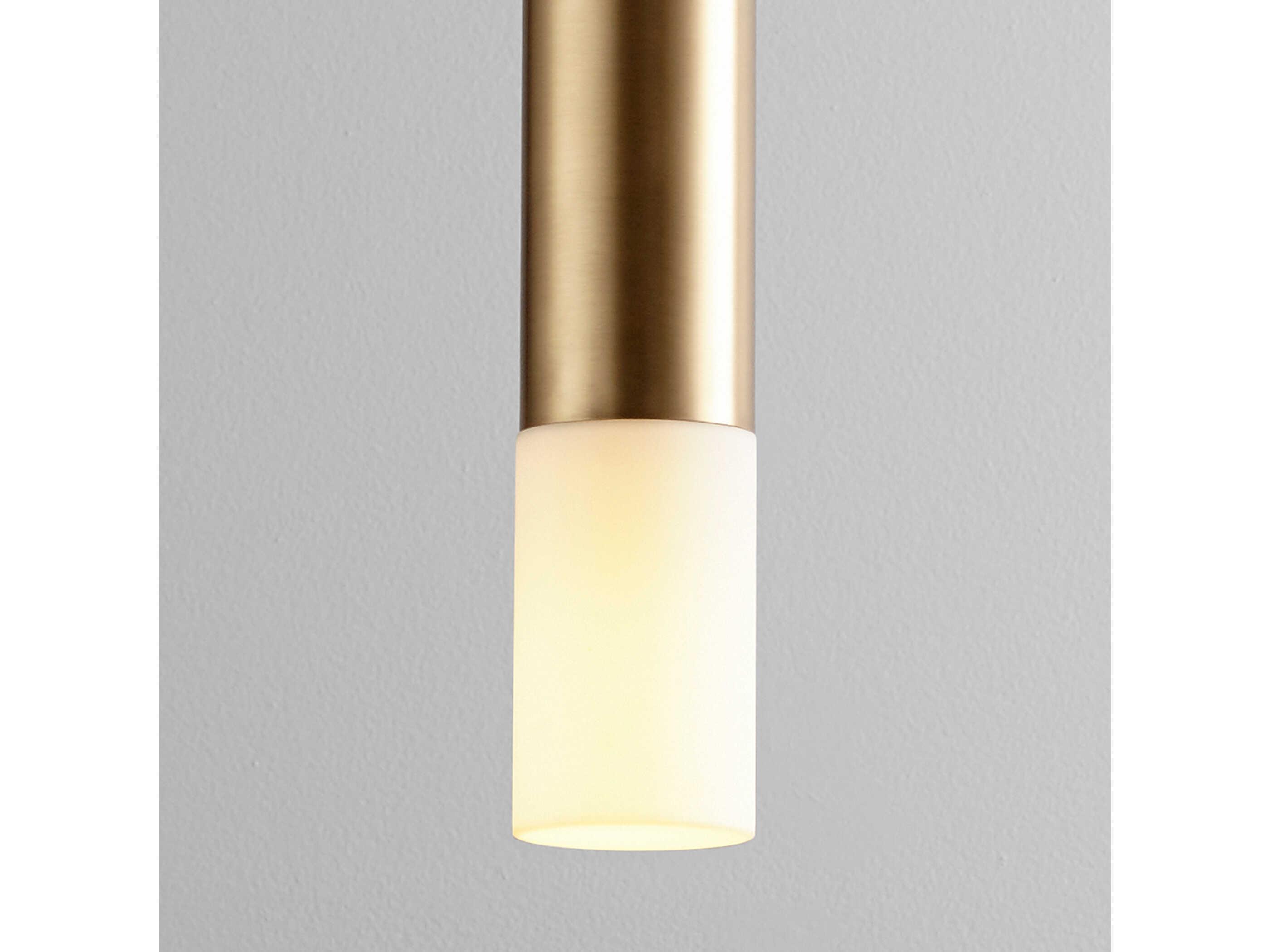 Oxygen by Quorum Opus 1-Light Aged Brass Cylinder Mini Pendant