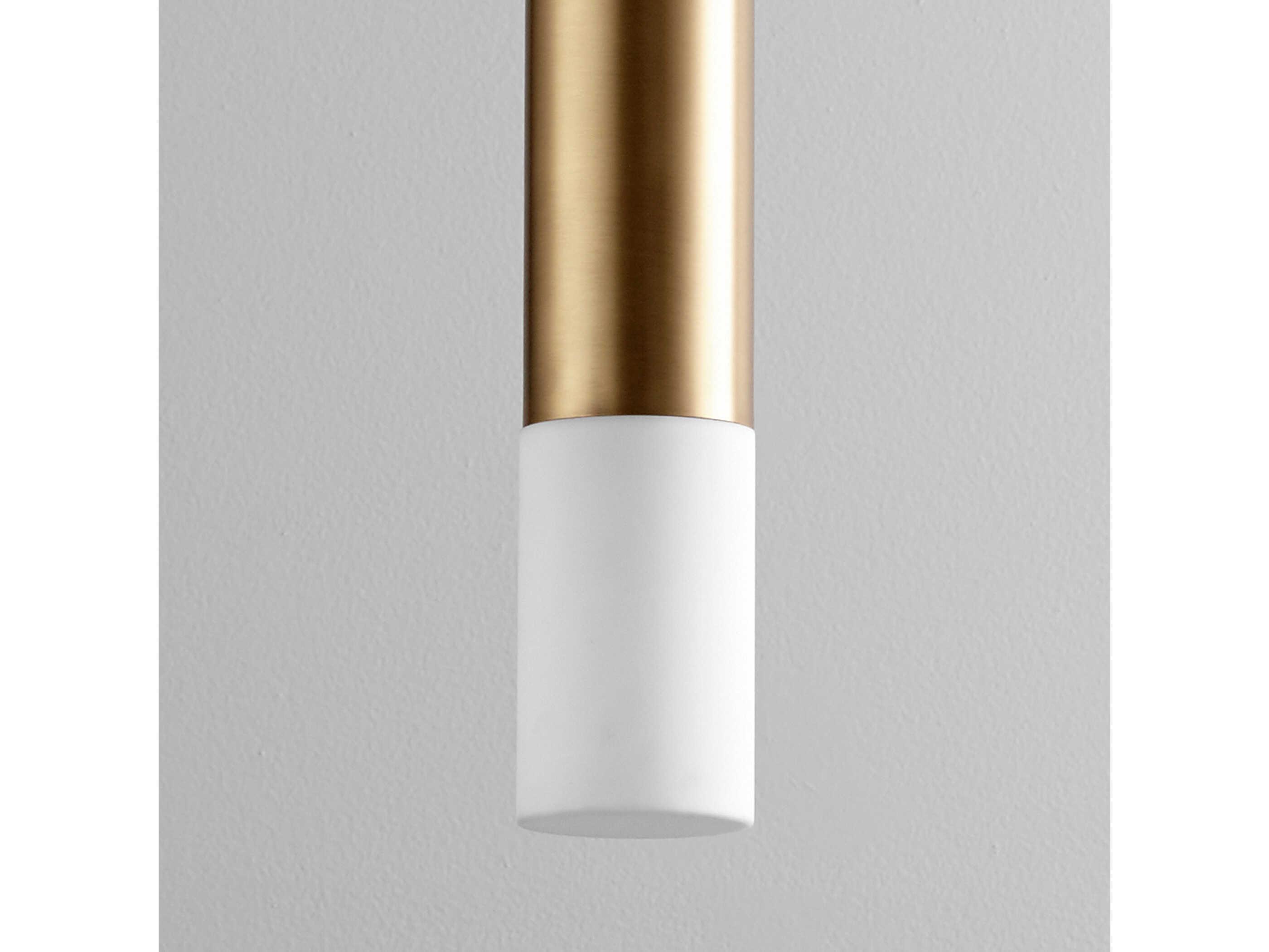 Oxygen by Quorum Opus 1-Light Aged Brass Cylinder Mini Pendant