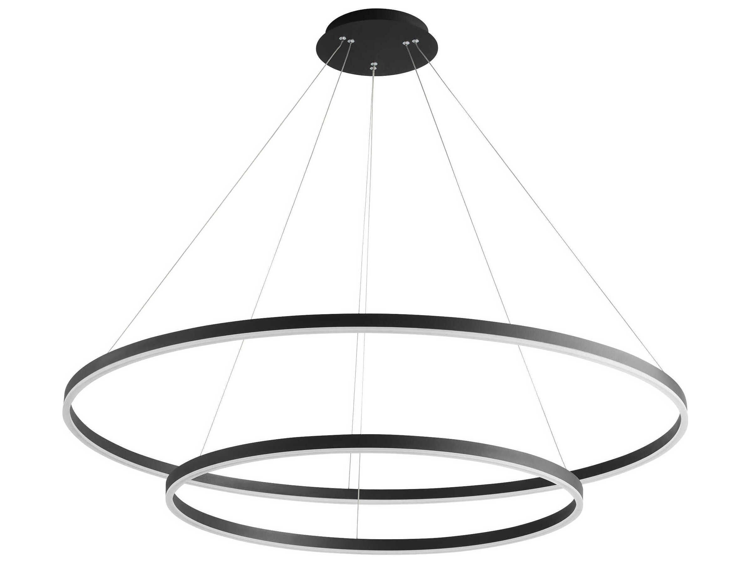 Oxygen by Quorum Circulo 2-Light Black Tiered Island Pendant