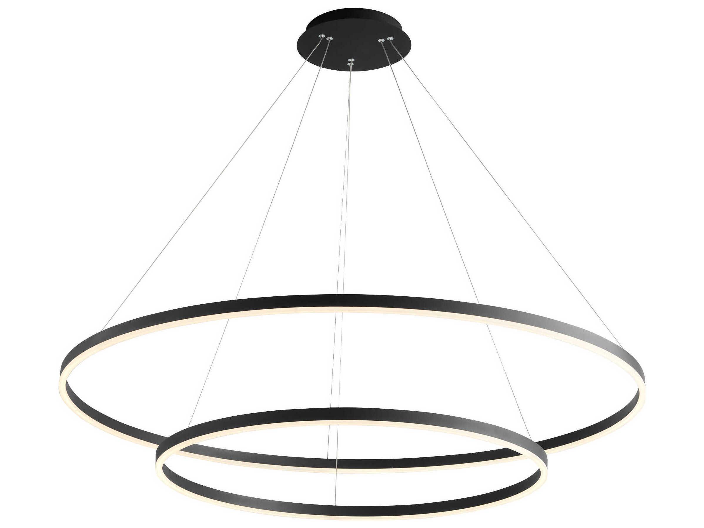 Oxygen by Quorum Circulo 2-Light Black Tiered Island Pendant
