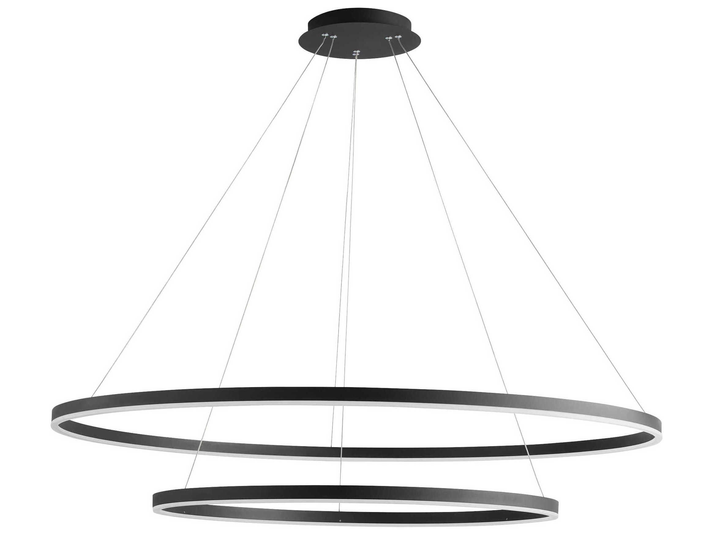 Oxygen by Quorum Circulo 2-Light Black Tiered Island Pendant