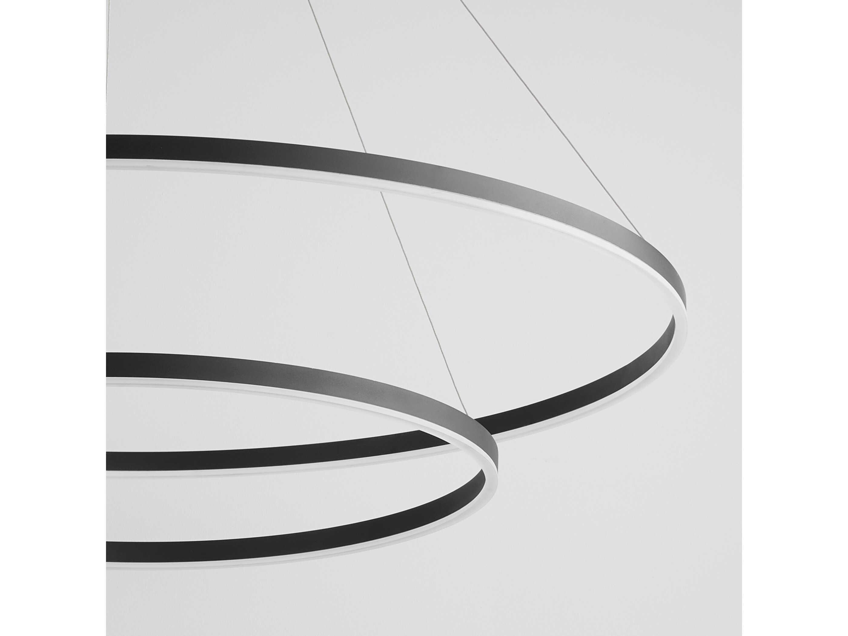 Oxygen by Quorum Circulo 2-Light Black Tiered Island Pendant