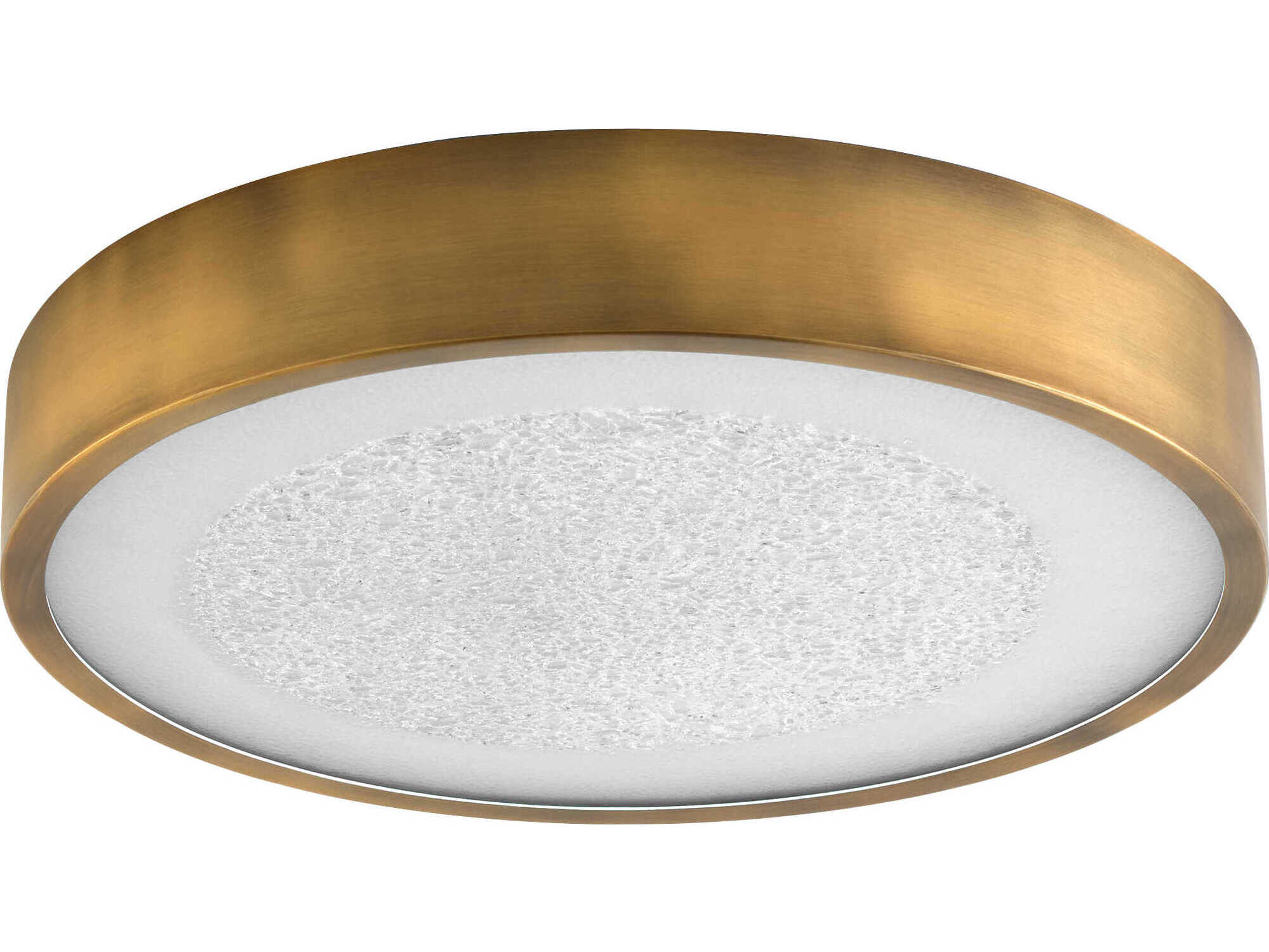 Oxygen by Quorum Floe Brushed Brass Round Flush Mount