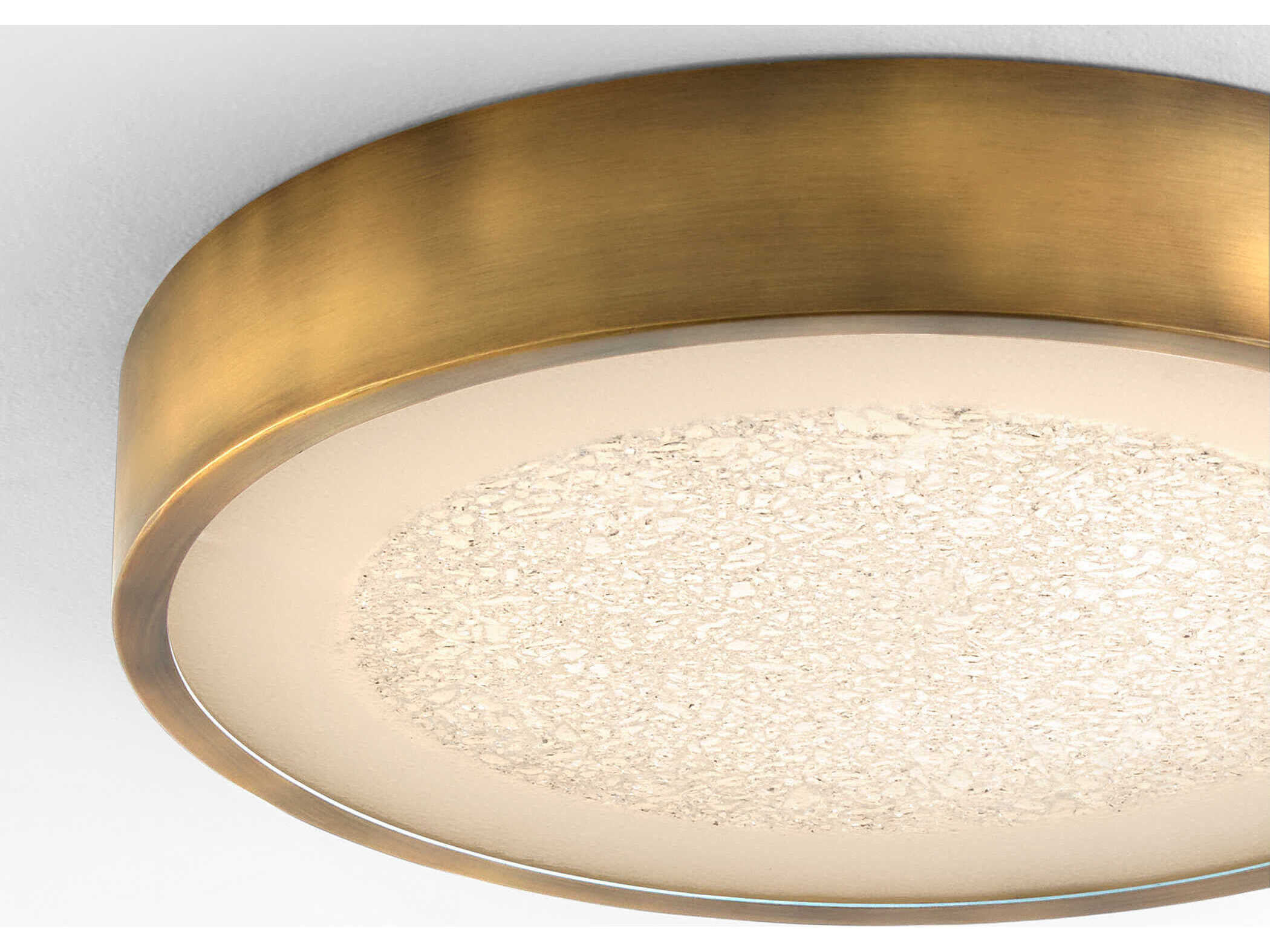 Oxygen by Quorum Floe Brushed Brass Round Flush Mount