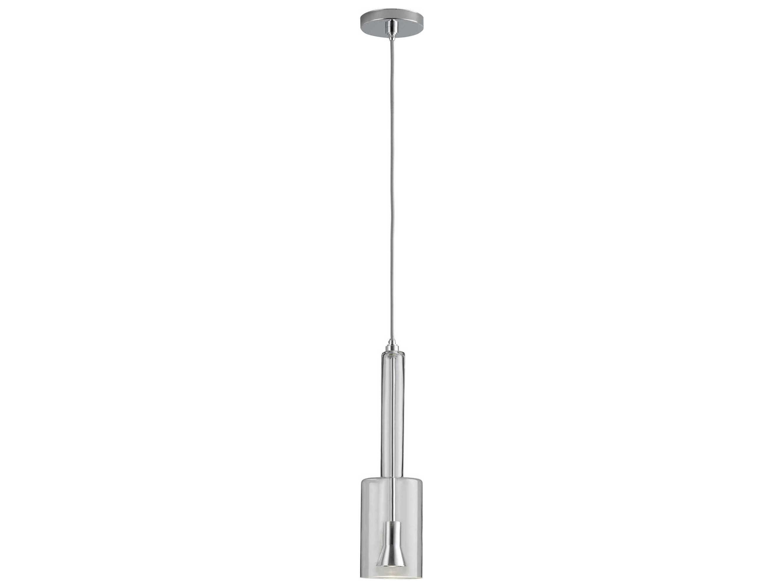 Oxygen by Quorum Spindle 1-Light Polished Chrome Clear Mini Pendant