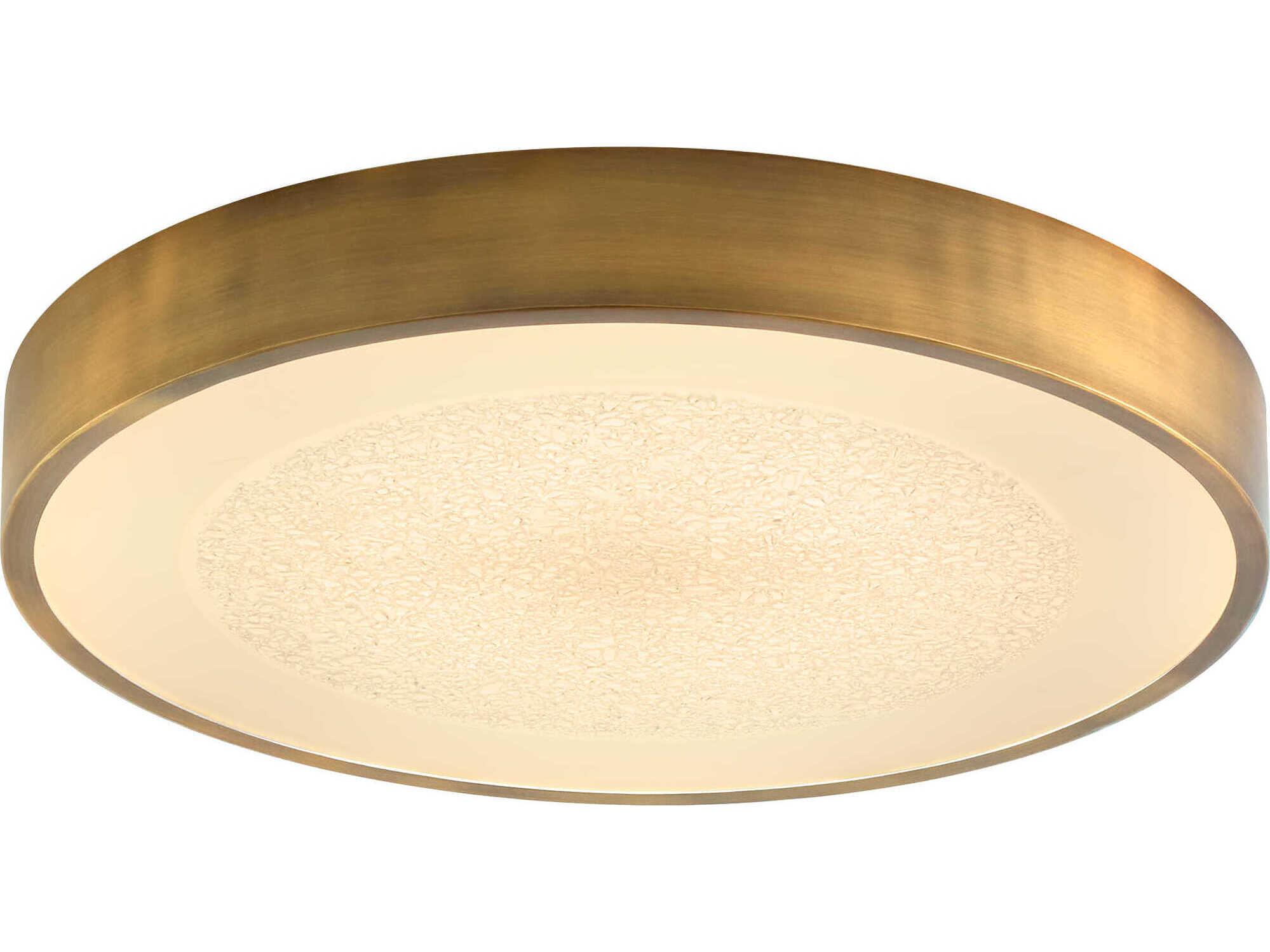 Oxygen by Quorum Floe Brushed Brass Round Flush Mount