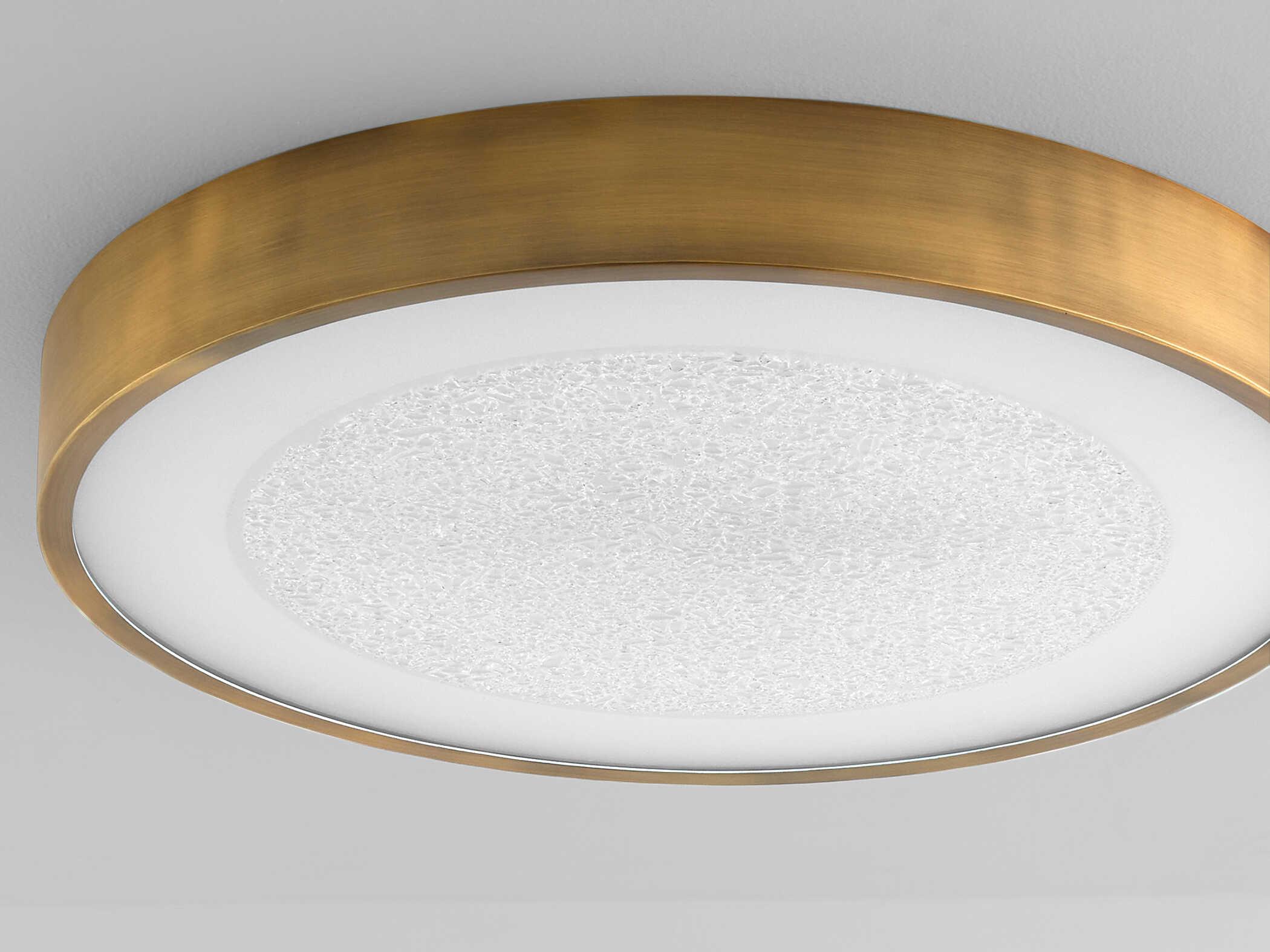 Oxygen by Quorum Floe Brushed Brass Round Flush Mount