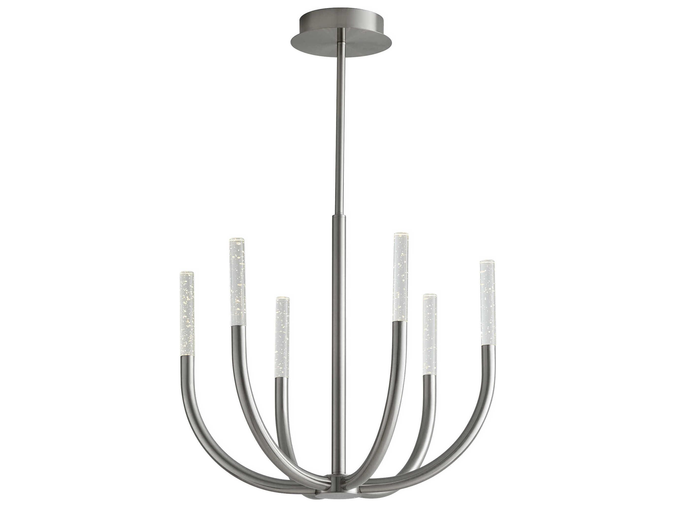Oxygen by Quorum Presto 6-Light Satin Nickel Linear Chandelier