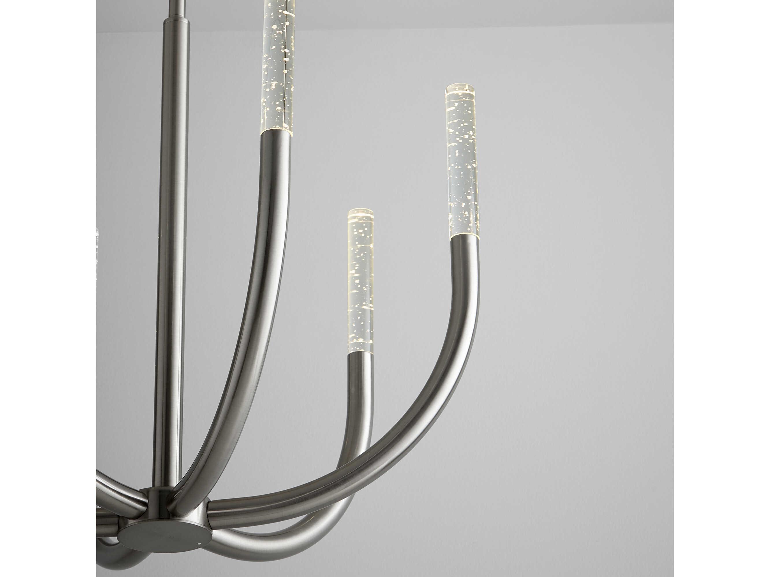 Oxygen by Quorum Presto 6-Light Satin Nickel Linear Chandelier