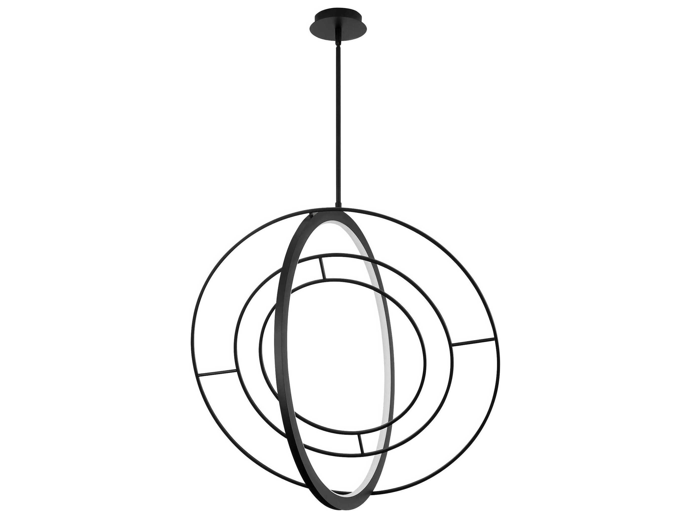 Oxygen by Quorum Gallilei 1-Light Black Geometric Pendant