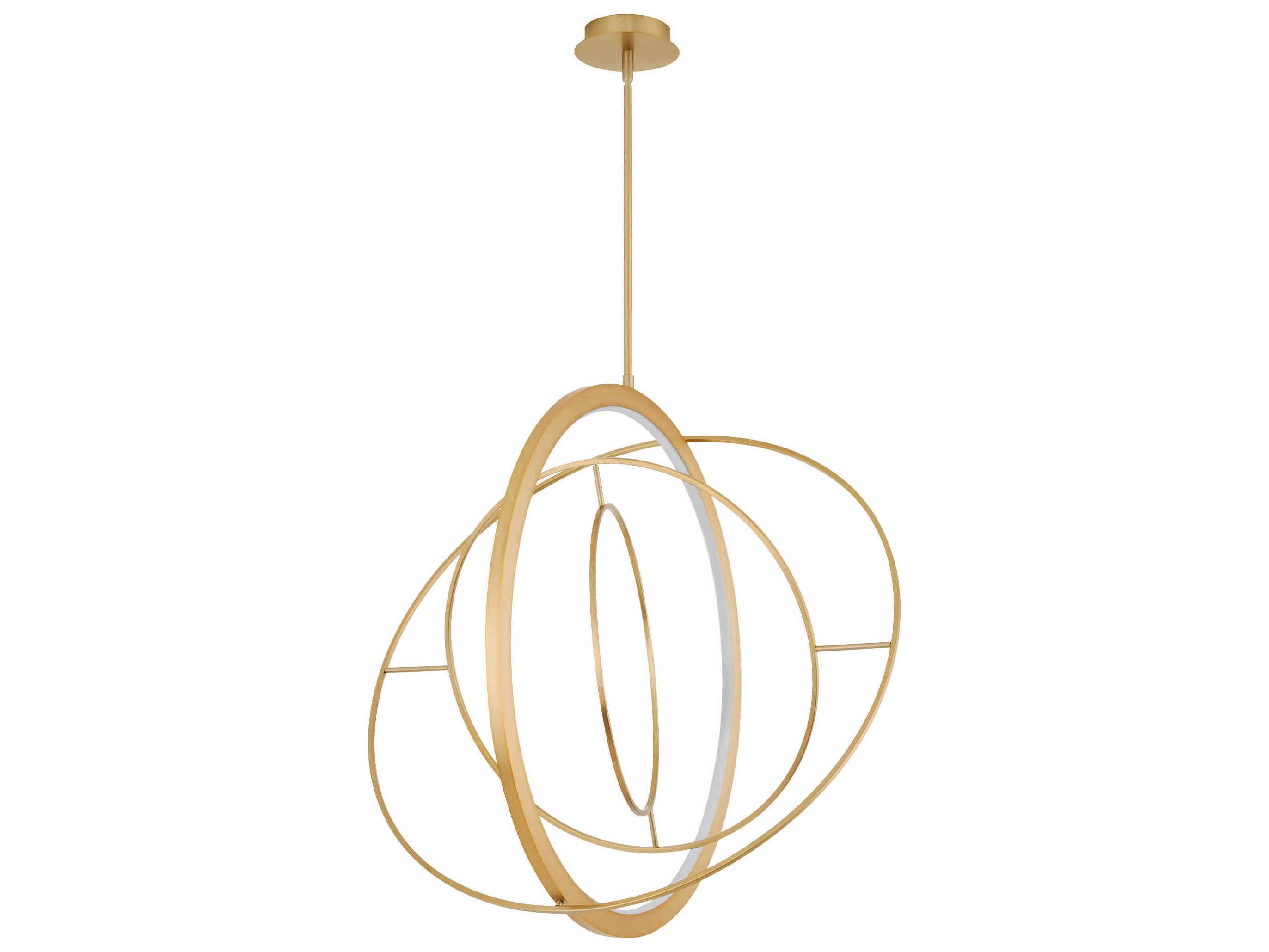 Oxygen by Quorum Gallilei 8-Light Aged Brass Geometric Pendant