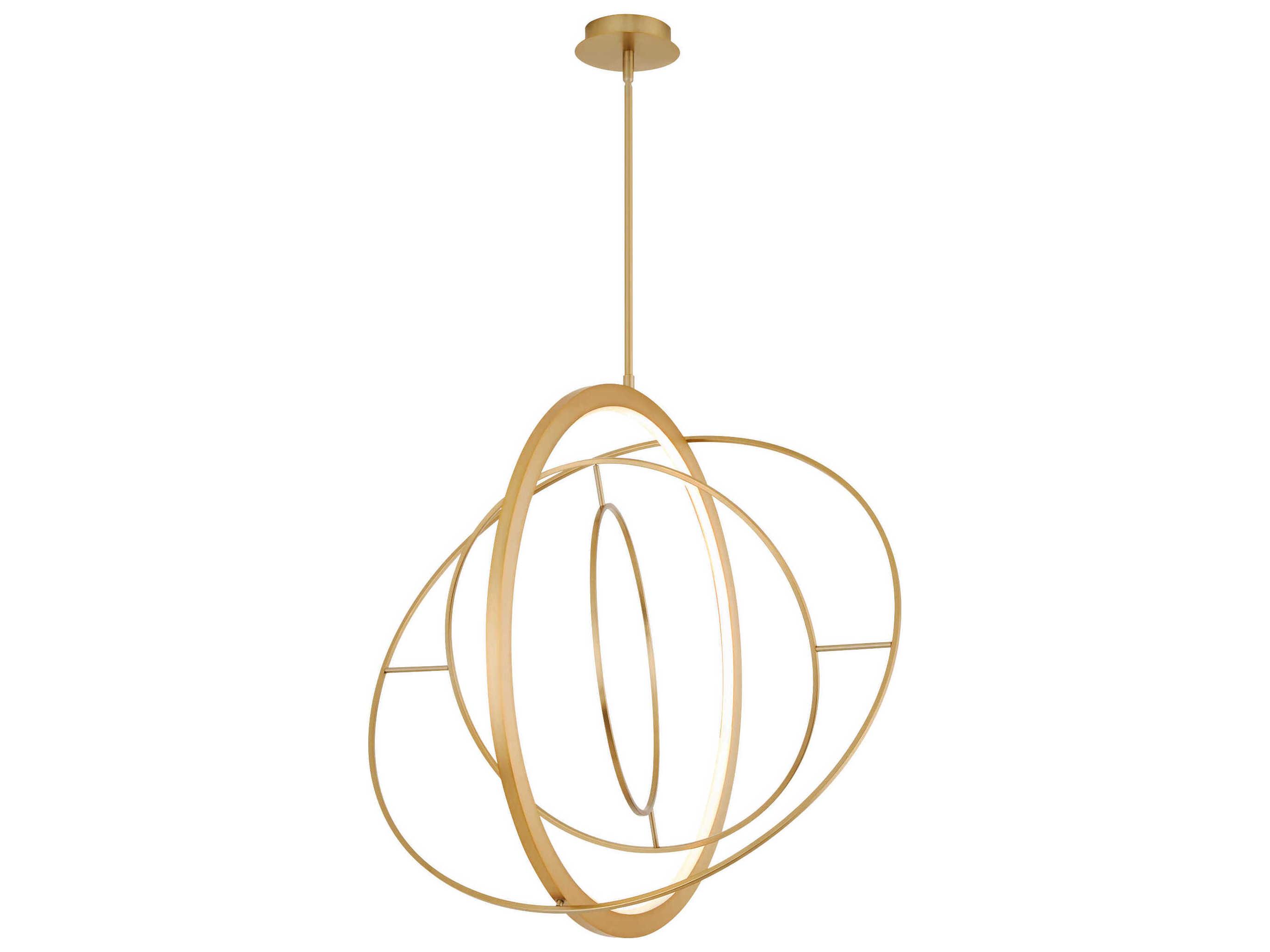 Oxygen by Quorum Gallilei 8-Light Aged Brass Geometric Pendant