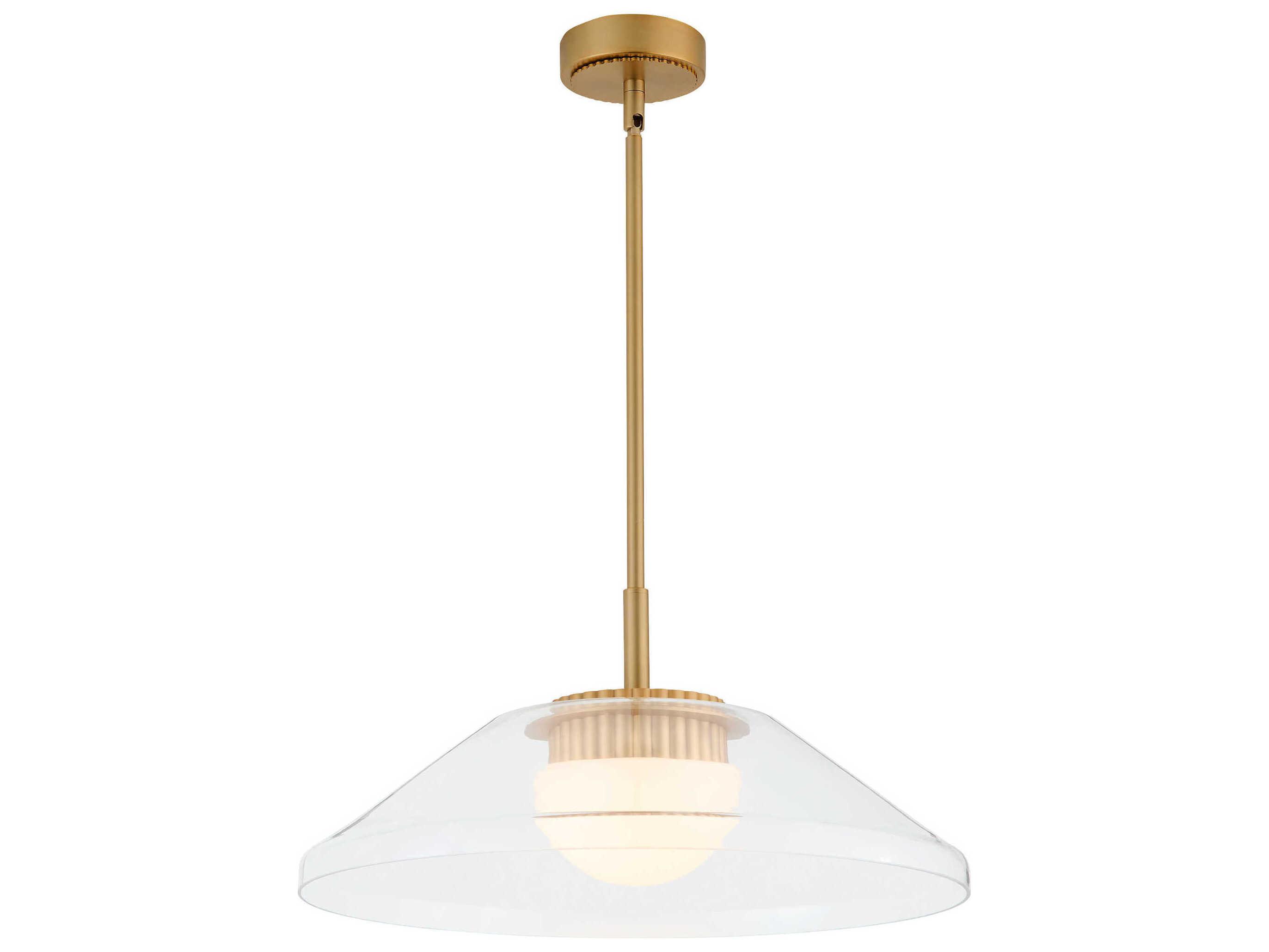 Oxygen by Quorum Eros Brushed Brass Pendant